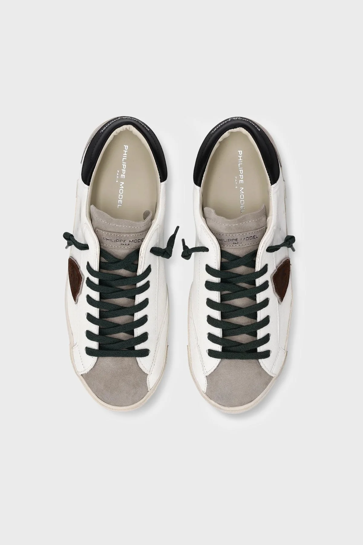 Philippe Model Deri Logolu Sneaker Erkek Ayakkabı PRLUWX55 Beyaz-siyah - 4