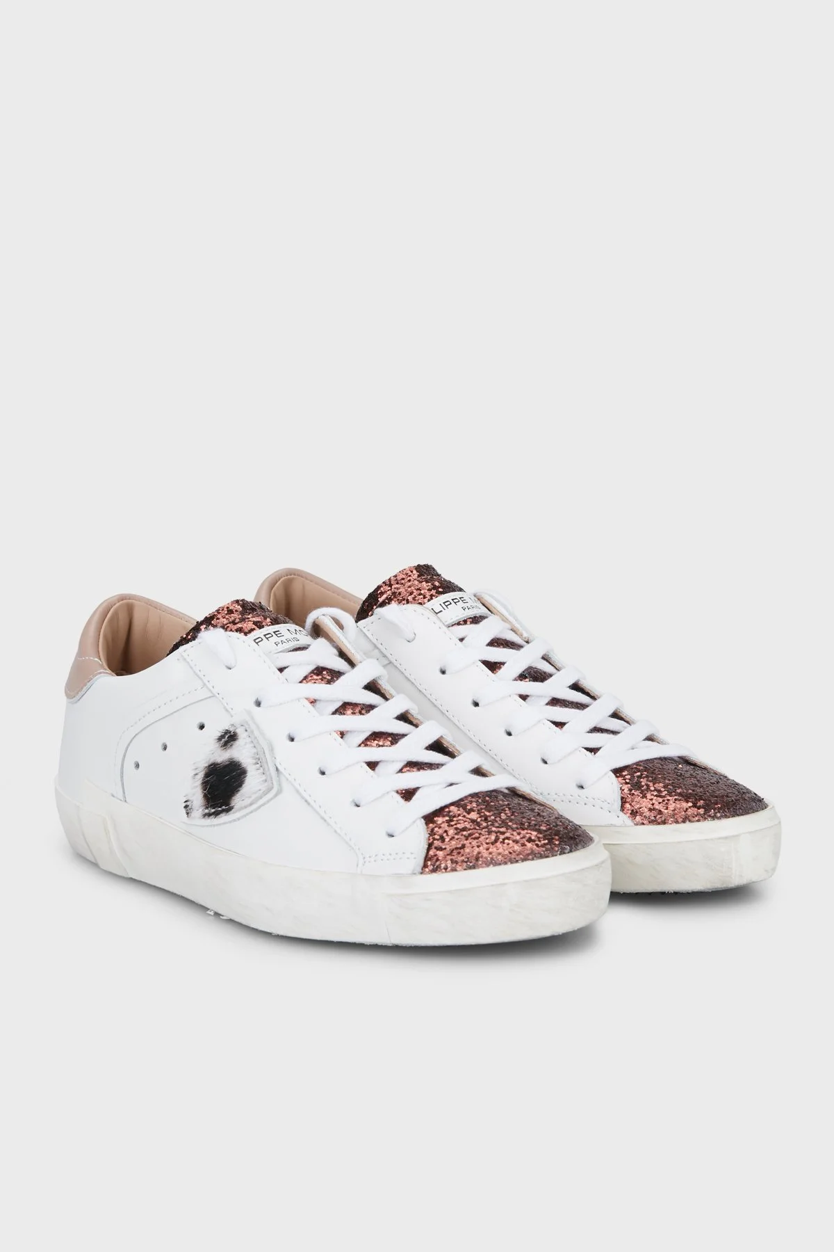 Philippe Model Logolu Deri Sneaker Kadın Ayakkabı PRLDVGA4 Beyaz-kahve - 3