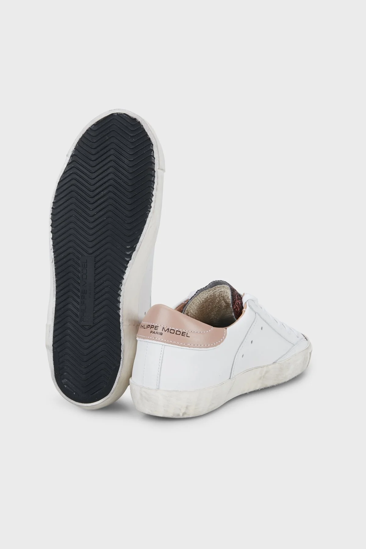 Philippe Model Logolu Deri Sneaker Kadın Ayakkabı PRLDVGA4 Beyaz-kahve - 4