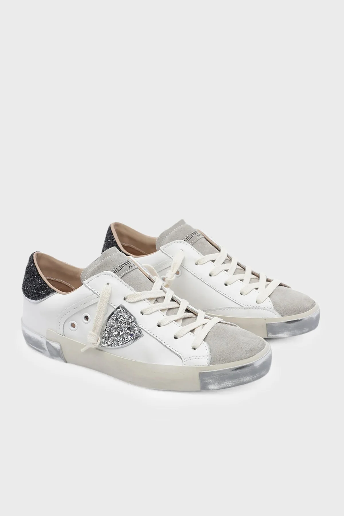 Philippe Model Sim Detaylı Deri Sneaker Kadın Ayakkabı PRLDVG09 Beyaz-gri-siyah - 2