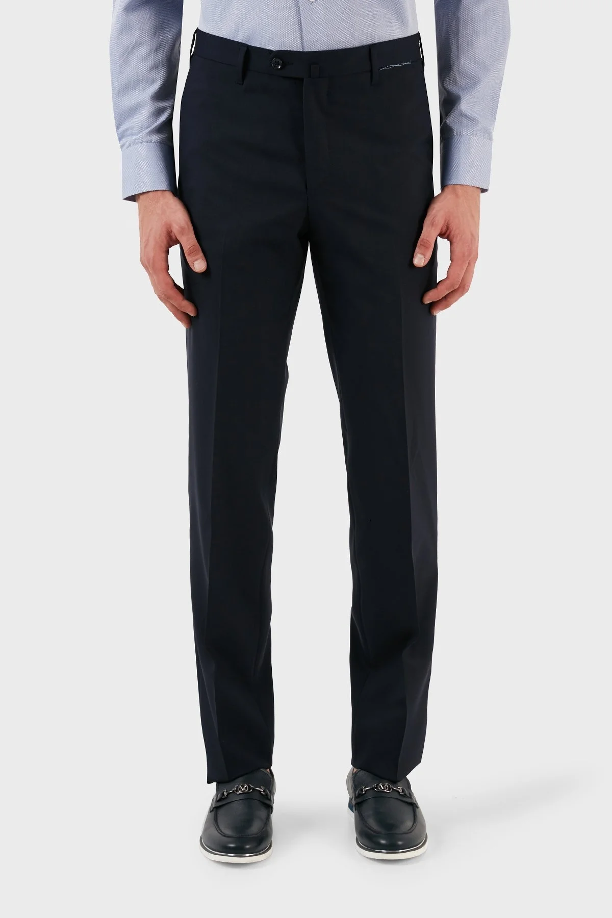 Pienza Yünlü Klasik Kumaş Erkek Pantolon ZOX2016B01C69 LACİVERT - 8