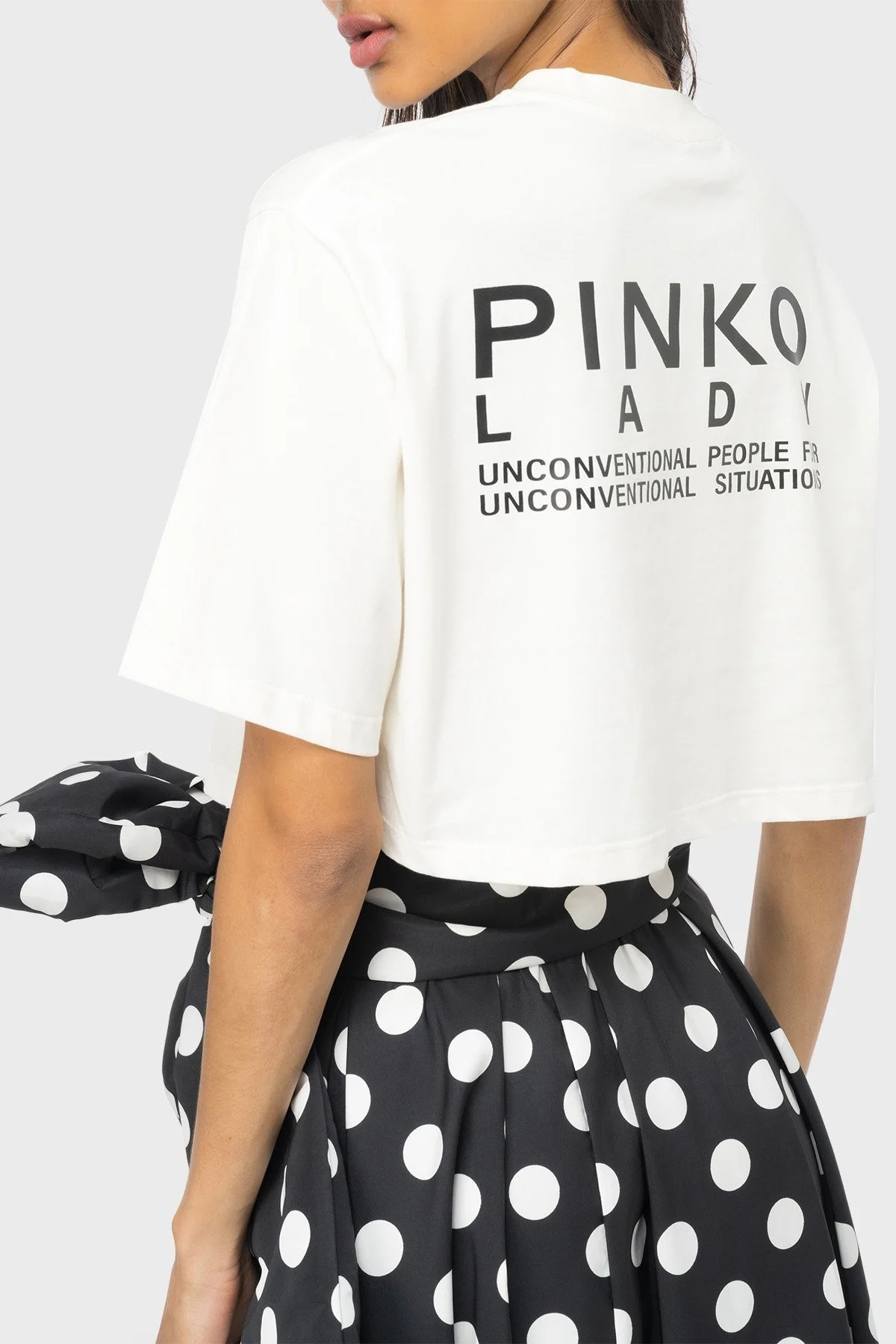 Pinko % 100 Pamuk Logo Baskılı Hafif Oversize Top Bayan T Shirt 101768 A13K Z03 BEYAZ - 2