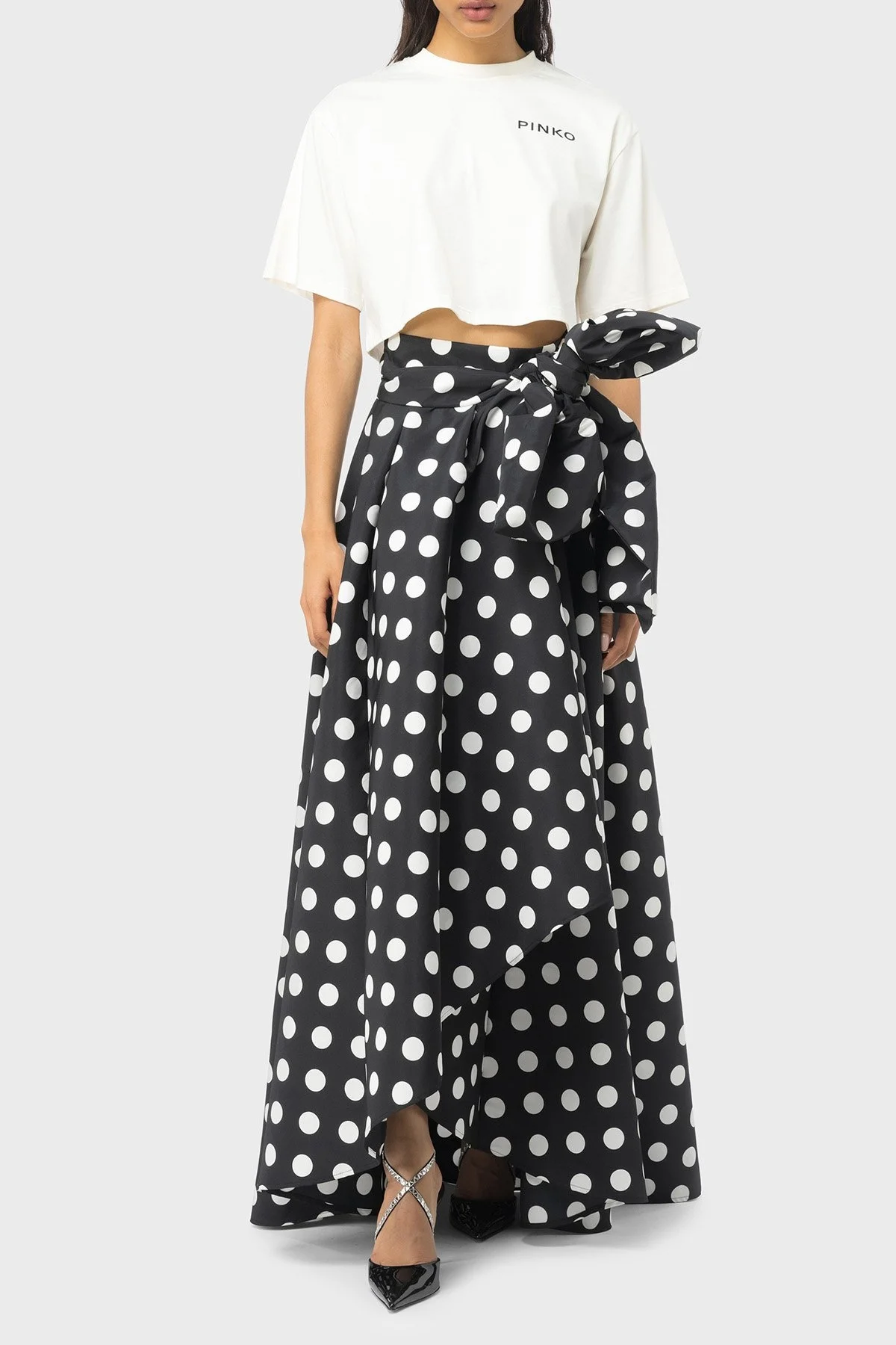 Pinko % 100 Pamuk Logo Baskılı Hafif Oversize Top Bayan T Shirt 101768 A13K Z03 BEYAZ - 3