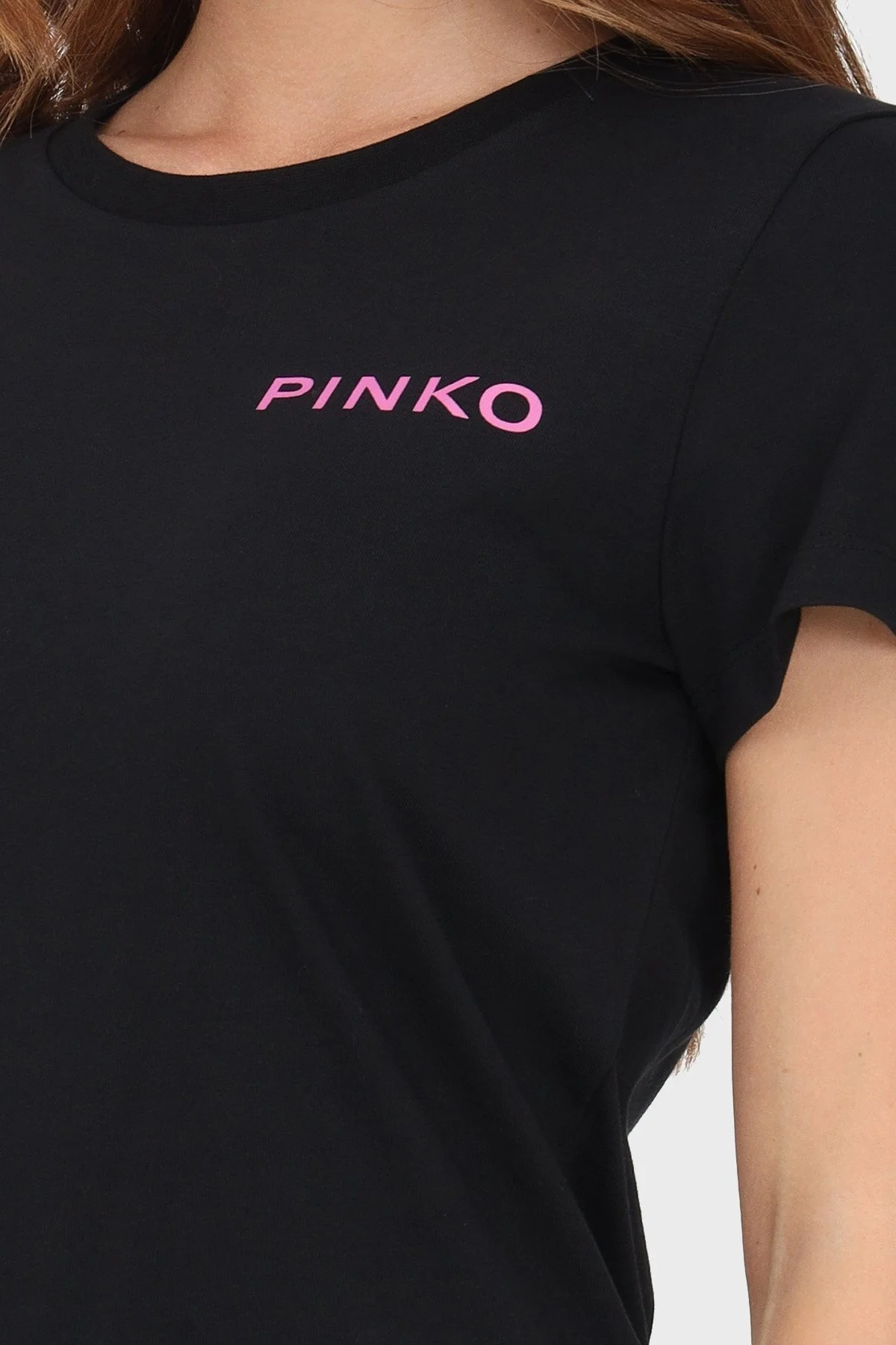 Pinko % 100 Pamuk Logo Baskılı Regular Fit Bayan T Shirt 100355 A13K Z99 SİYAH - 2