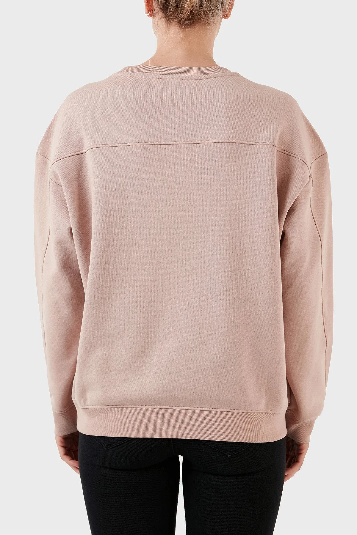 Pinko % 100 Pamuk Parlak Taş Logolu Bisiklet Yaka Regular Fit Kadın Sweat 101607 A12I D46 PUDRA - 3