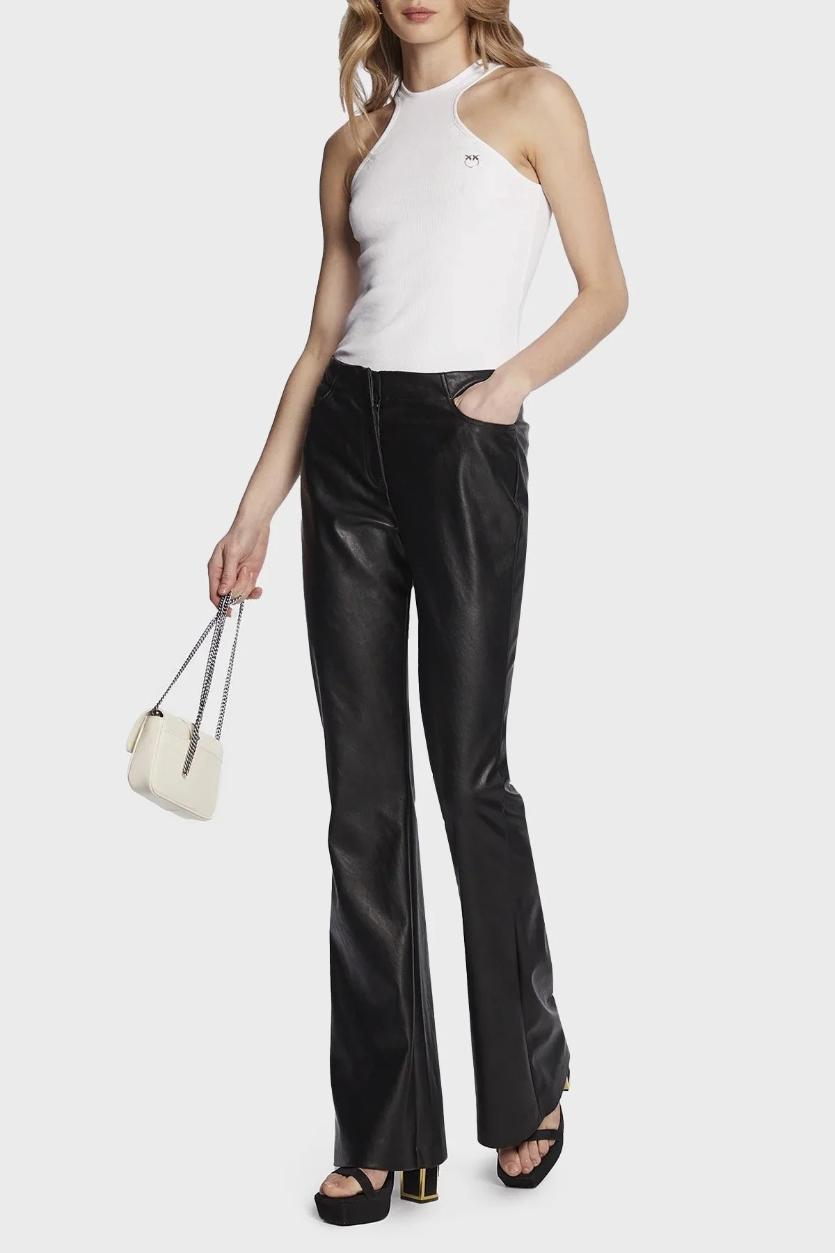 Pinko % 100 Pamuk Regular Fit Bayan Top 100806 A0PU Z04 BEYAZ - 2