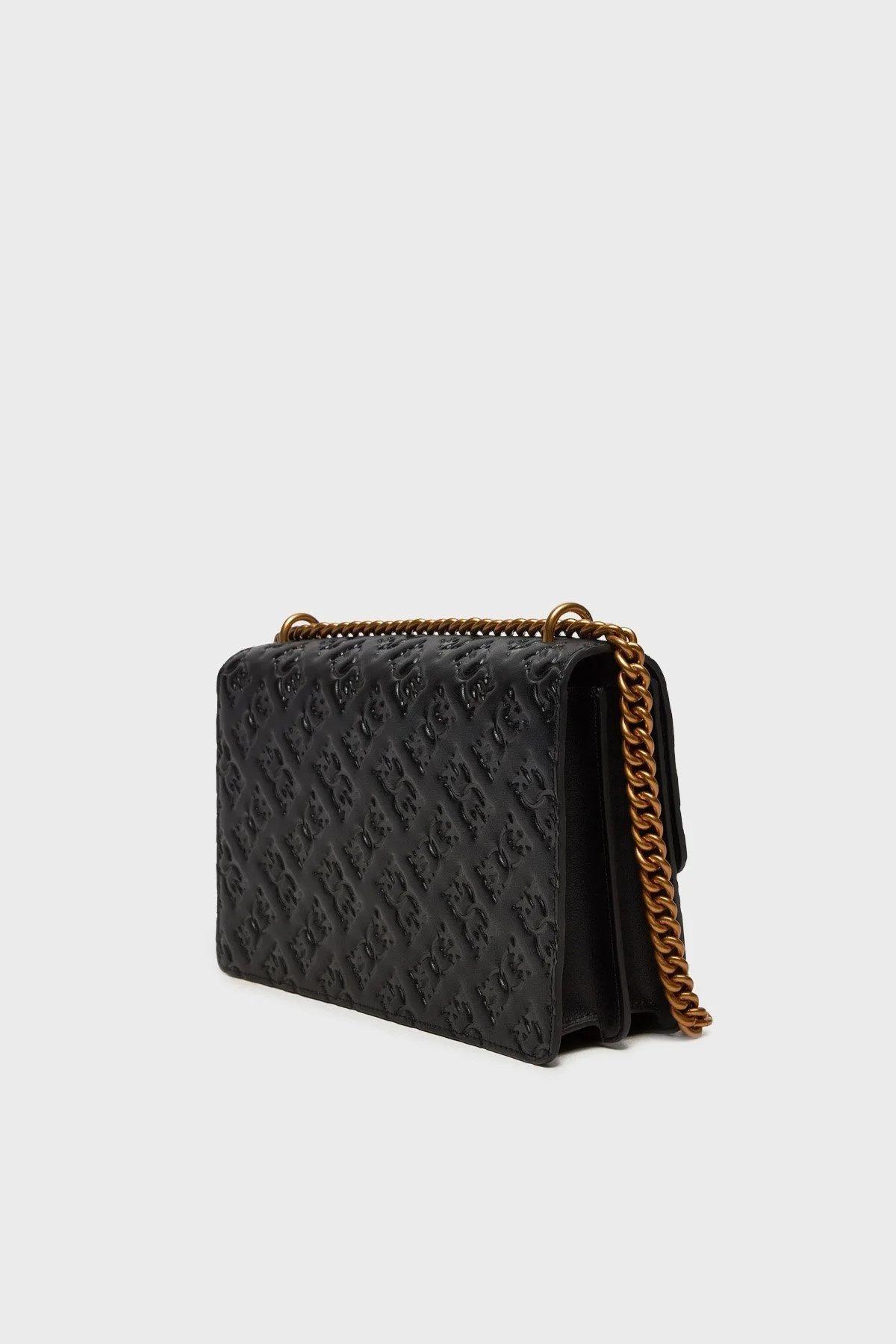 Pinko 4G Logolu Ayarlanabilir Zincir Askılı Deri Bayan Çanta 100941 A1YB Z99Q SİYAH - 8