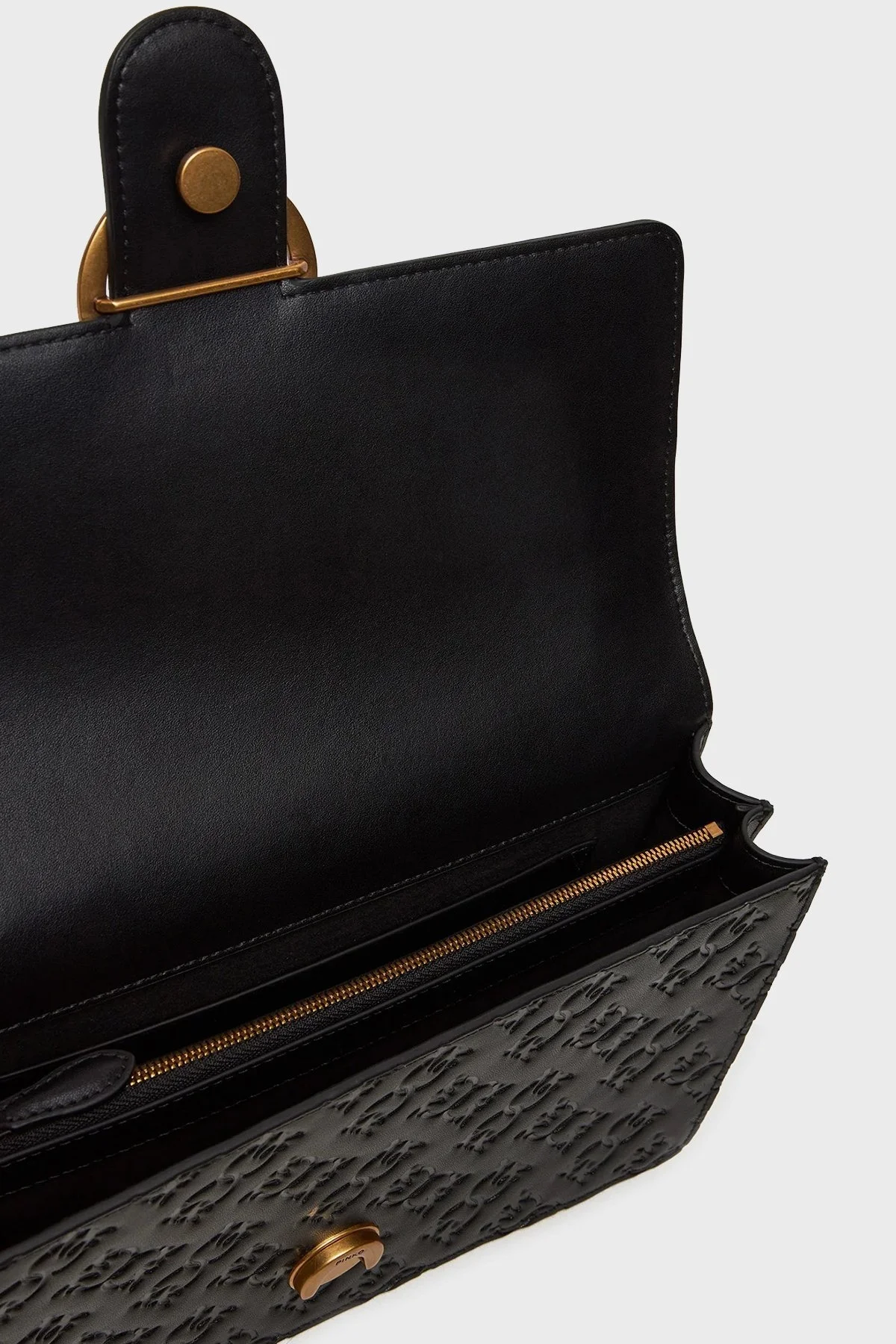 Pinko 4G Logolu Ayarlanabilir Zincir Askılı Deri Bayan Çanta 100941 A1YB Z99Q SİYAH - 10