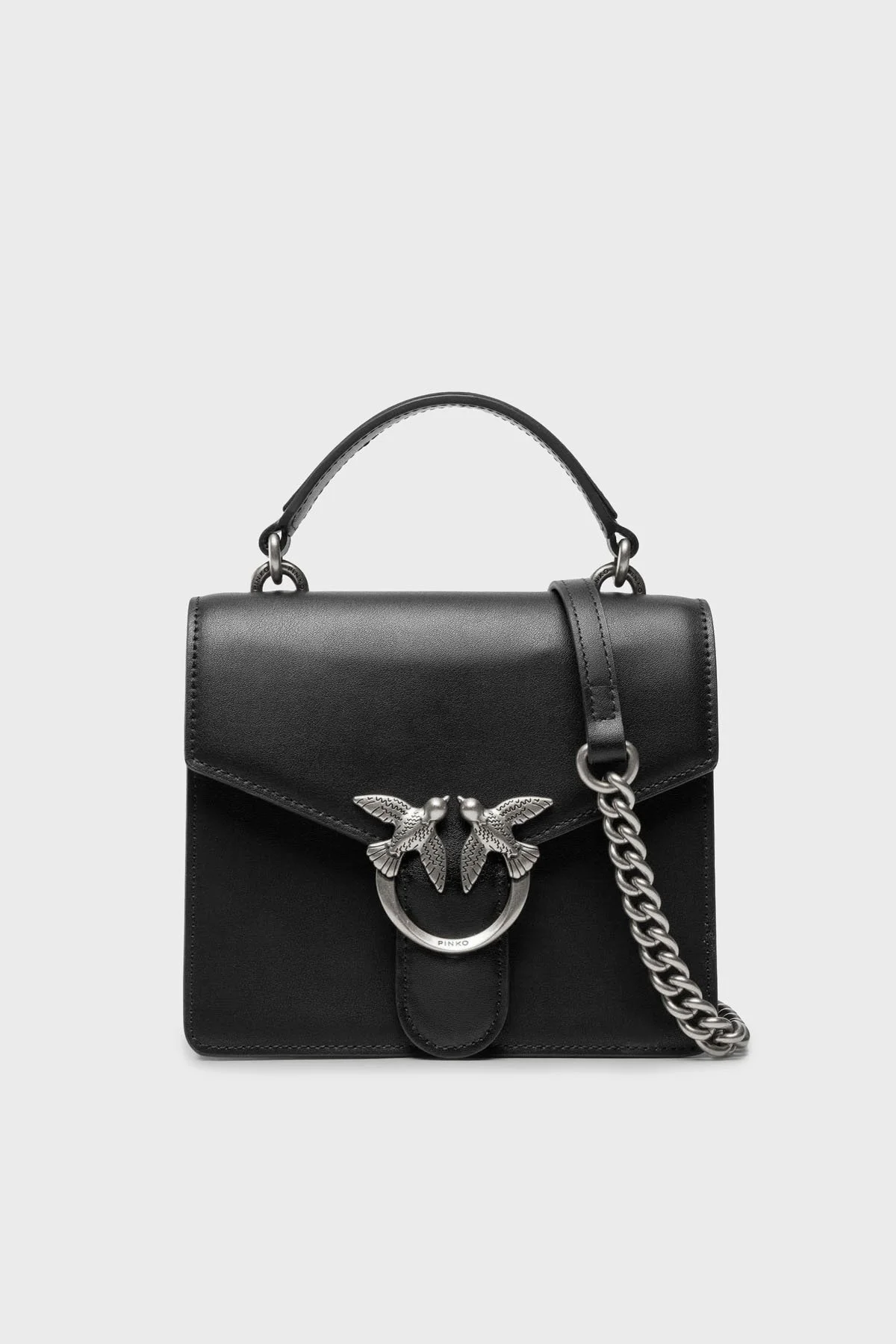 Pinko Ayarlanabilir ve Çıkarılabilir Uzatma Askılı % 100 Deri Bayan Çanta 1P22JN Y7SP Z99O SİYAH - 1