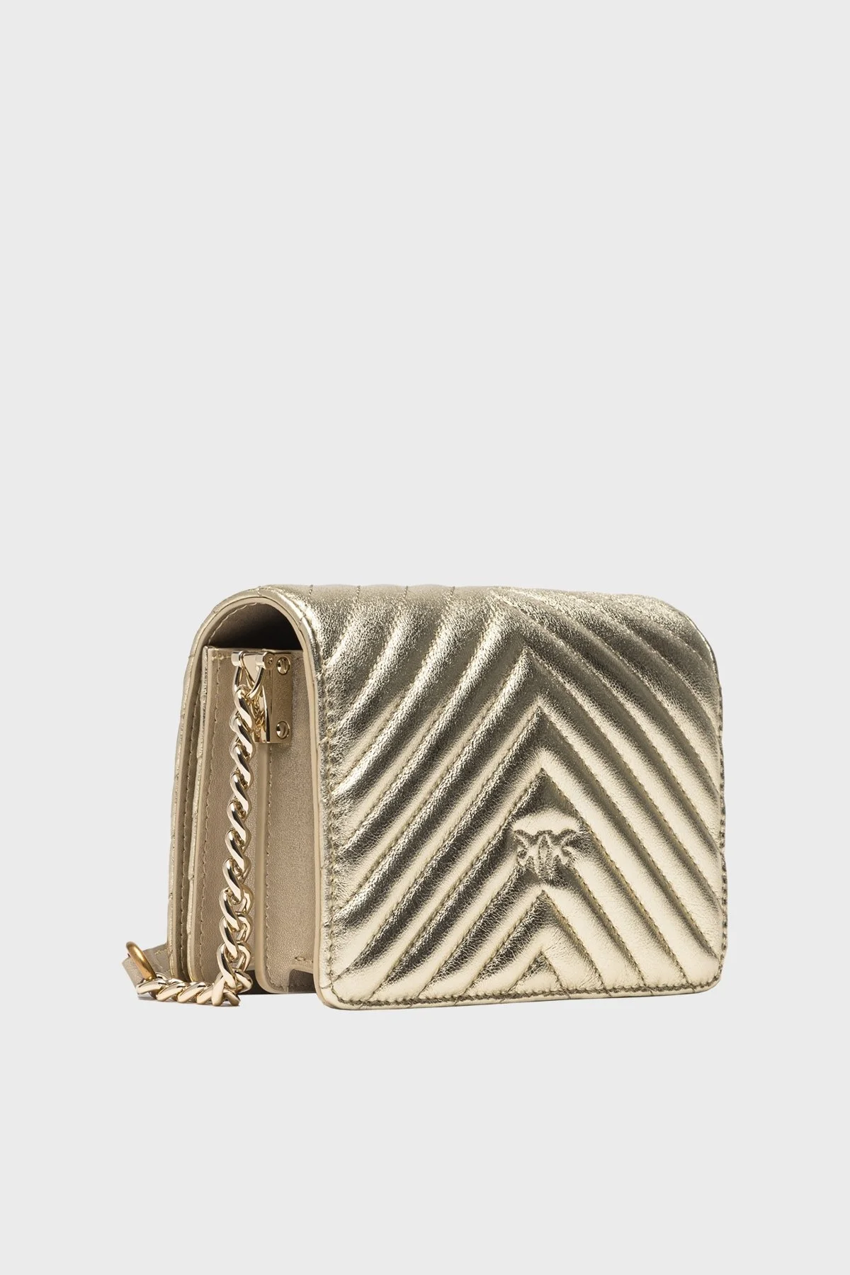 Pinko Ayarlanabilir Zincir Askılı Deri Bayan Çanta 100067 A1JE ZZLB GOLD - 2