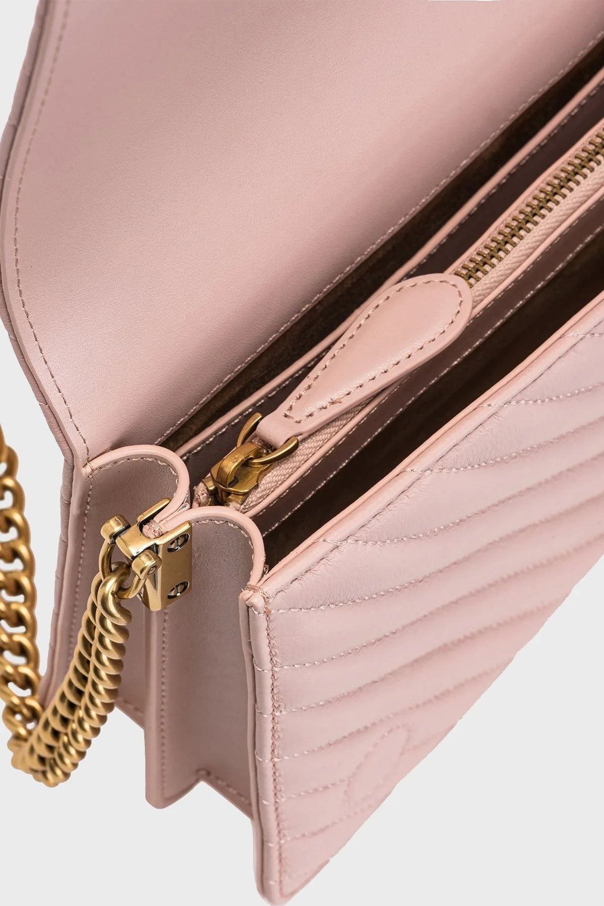 Pinko Ayarlanabilir Zincir Askılı Hakiki Deri Bayan Çanta 100063 A0GK O81Q PUDRA - 3