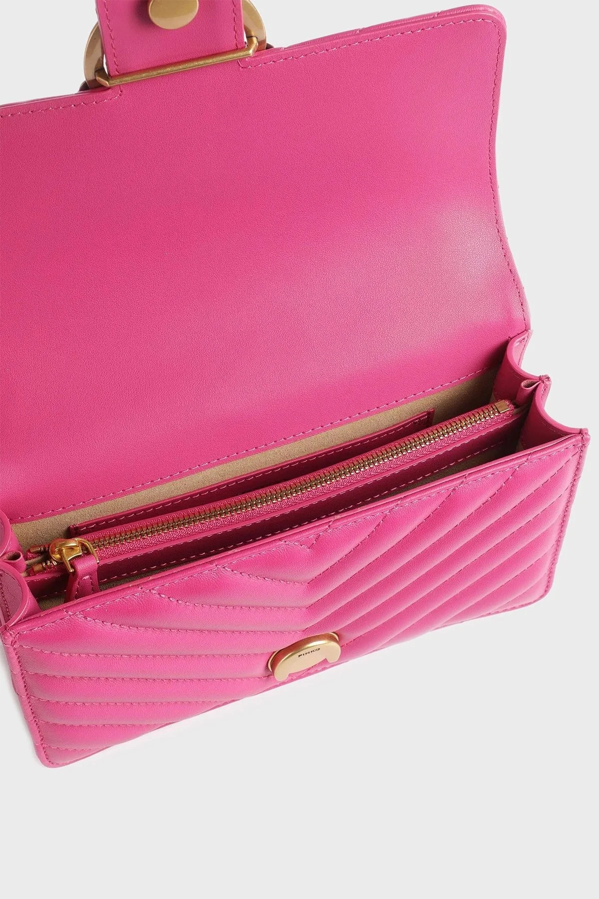 Pinko Ayarlanabilir Zincir Askılı Hakiki Deri Bayan Çanta 100074 A0GK N17Q PEMBE - 3