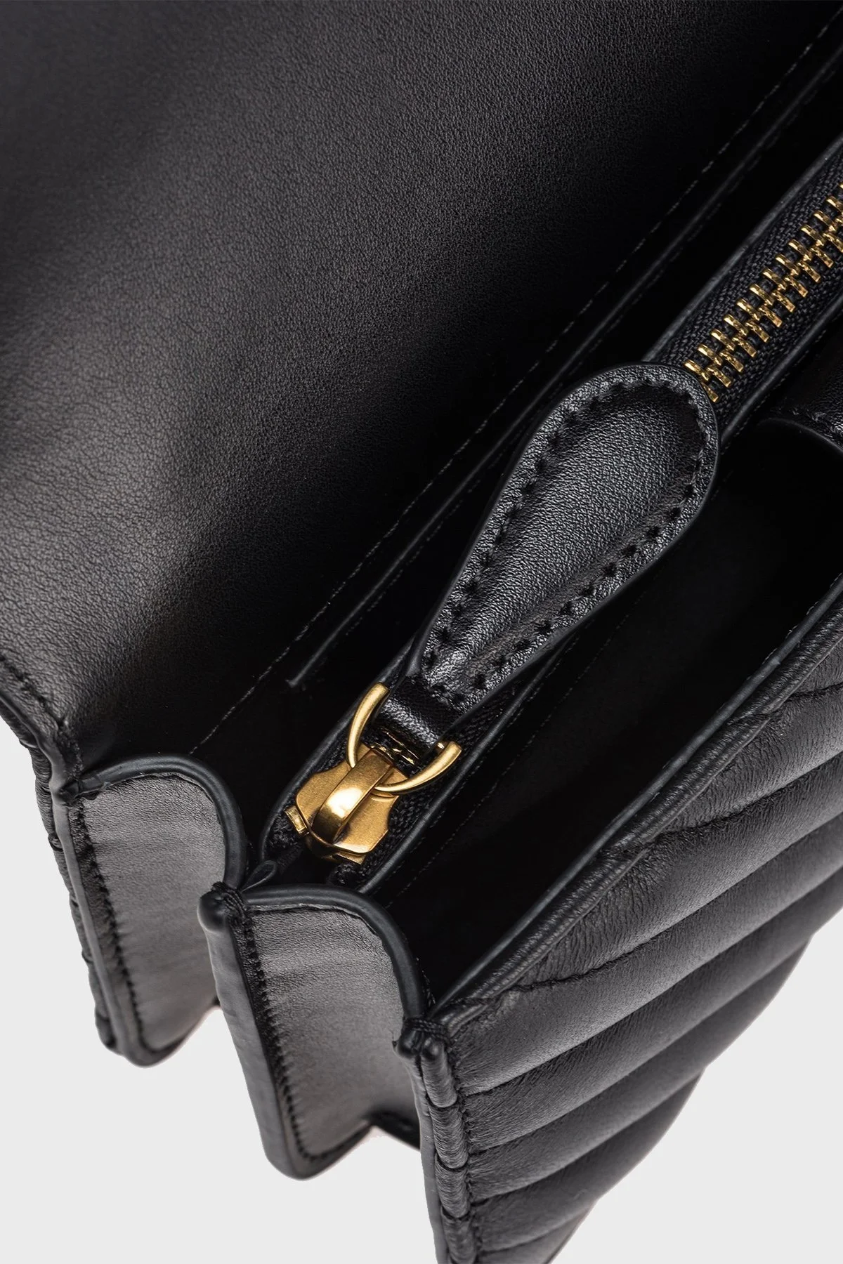 Pinko Ayarlanabilir Zincir Askılı Hakiki Deri Bayan Çanta 100074 A0GK Z99Q SİYAH - 6