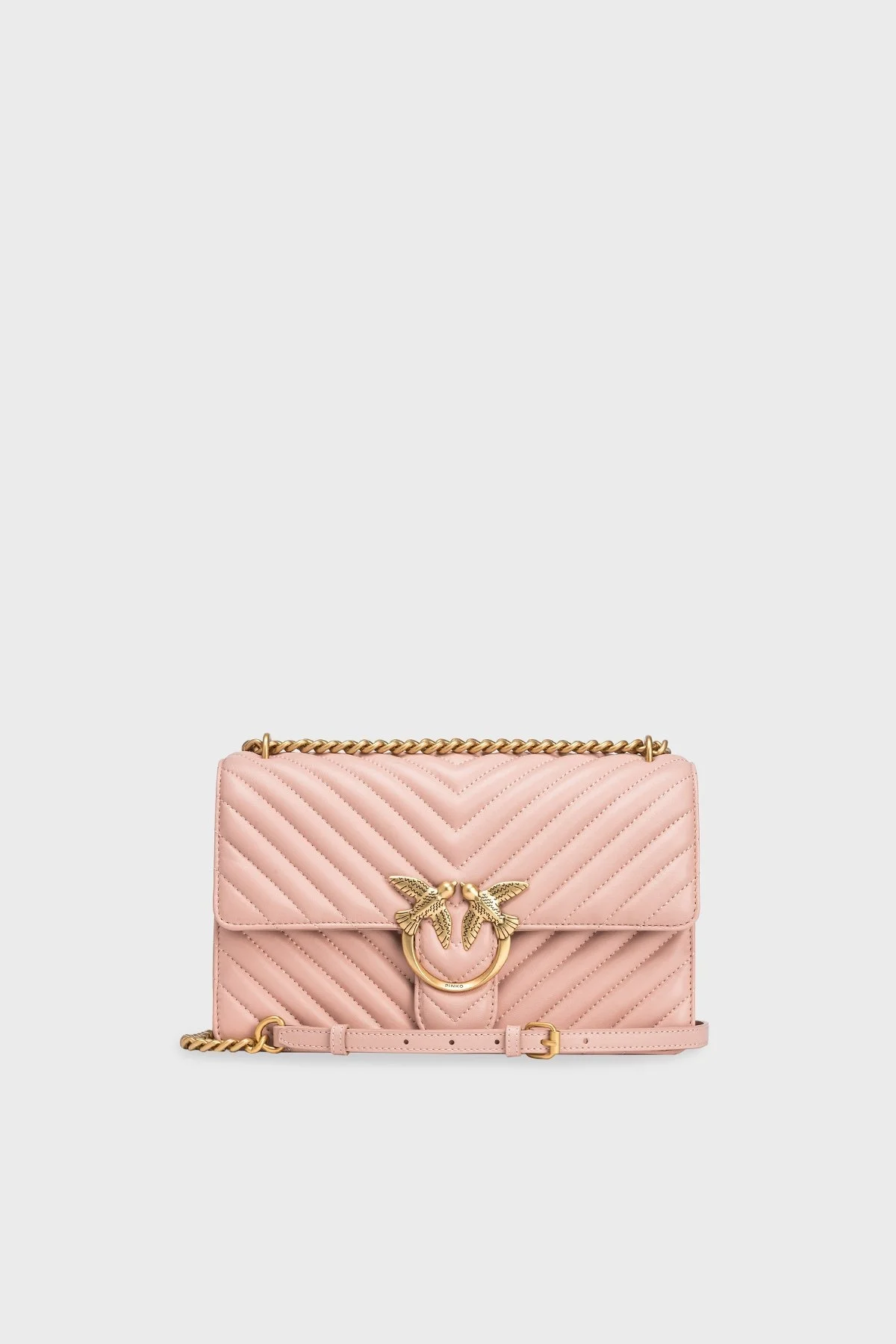 Pinko Ayarlanabilir Zincir Askılı Hakiki Deri Bayan Çanta 100941 A0GK O81Q PUDRA - 1