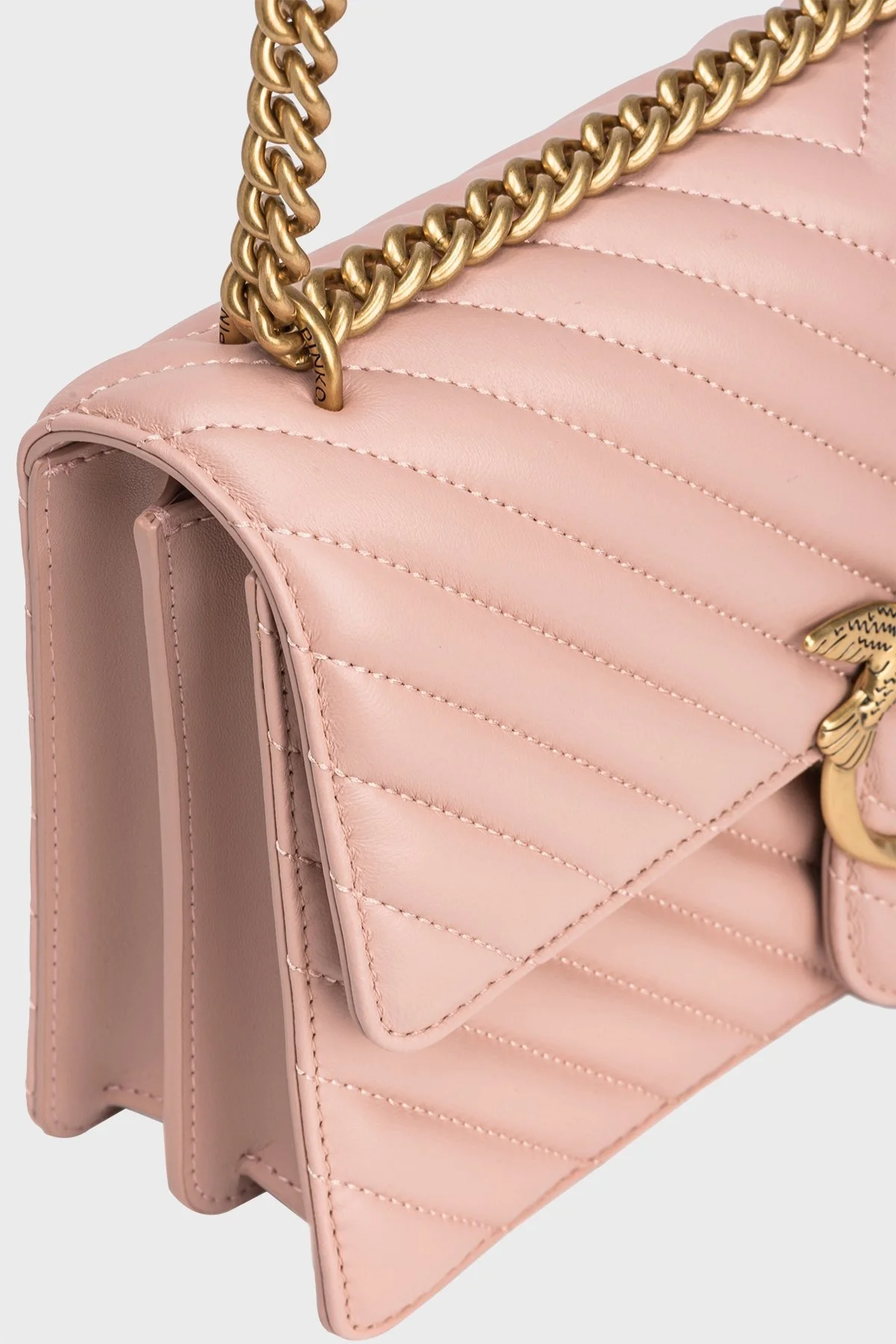 Pinko Ayarlanabilir Zincir Askılı Hakiki Deri Bayan Çanta 100941 A0GK O81Q PUDRA - 4