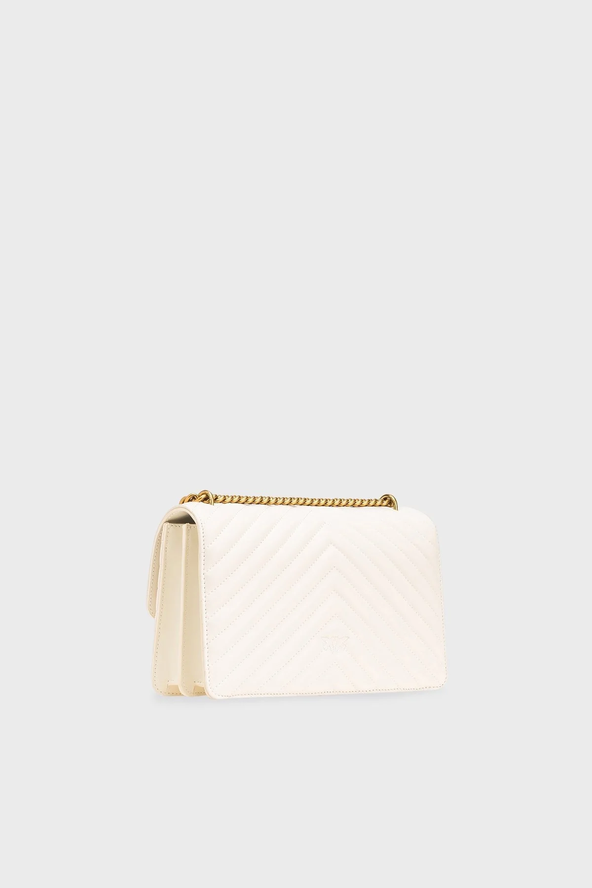 Pinko Ayarlanabilir Zincir Askılı Hakiki Deri Bayan Çanta 100941 A0GK Z14Q BEYAZ - 3