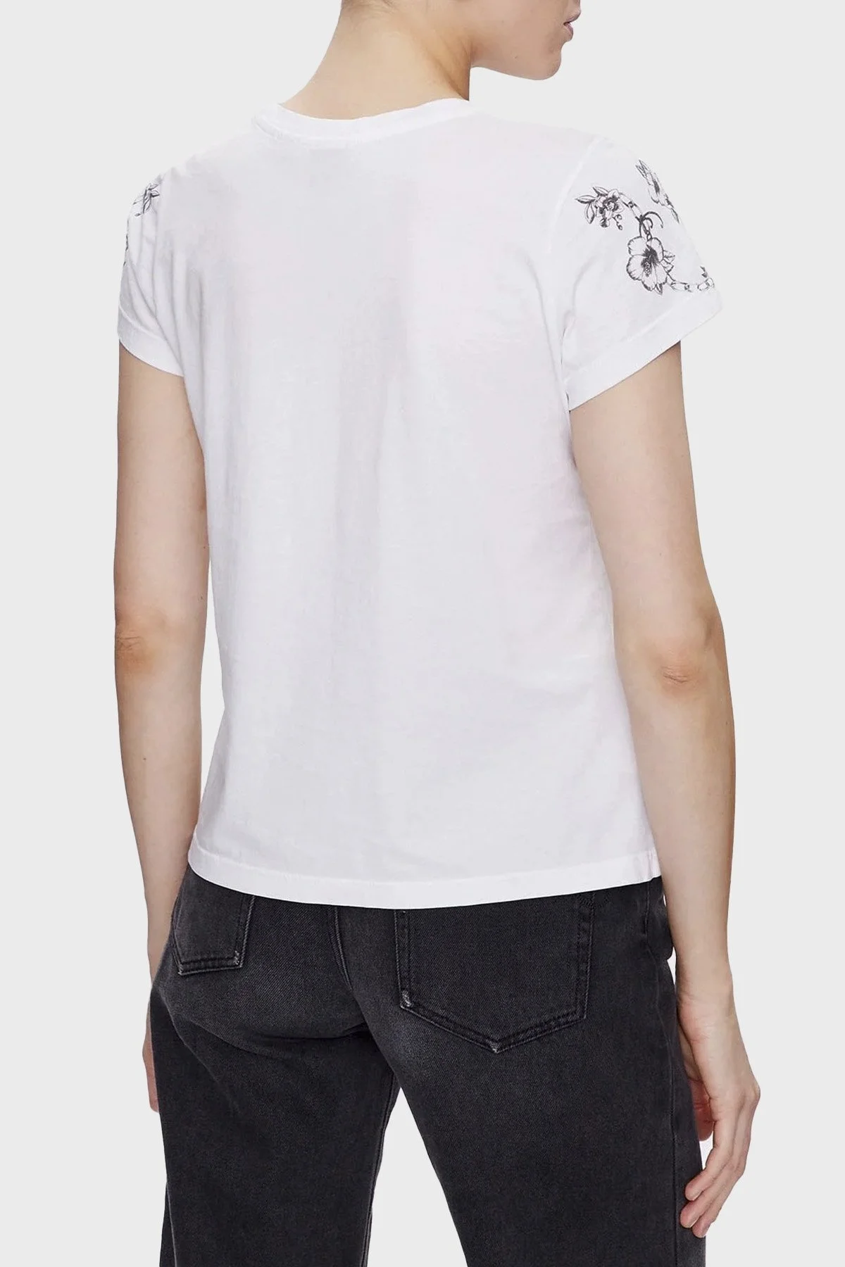 Pinko Bisiklet Yaka % 100 Pamuk Regular Fit Bayan T Shirt 101164 A0V2 Z04 BEYAZ - 4