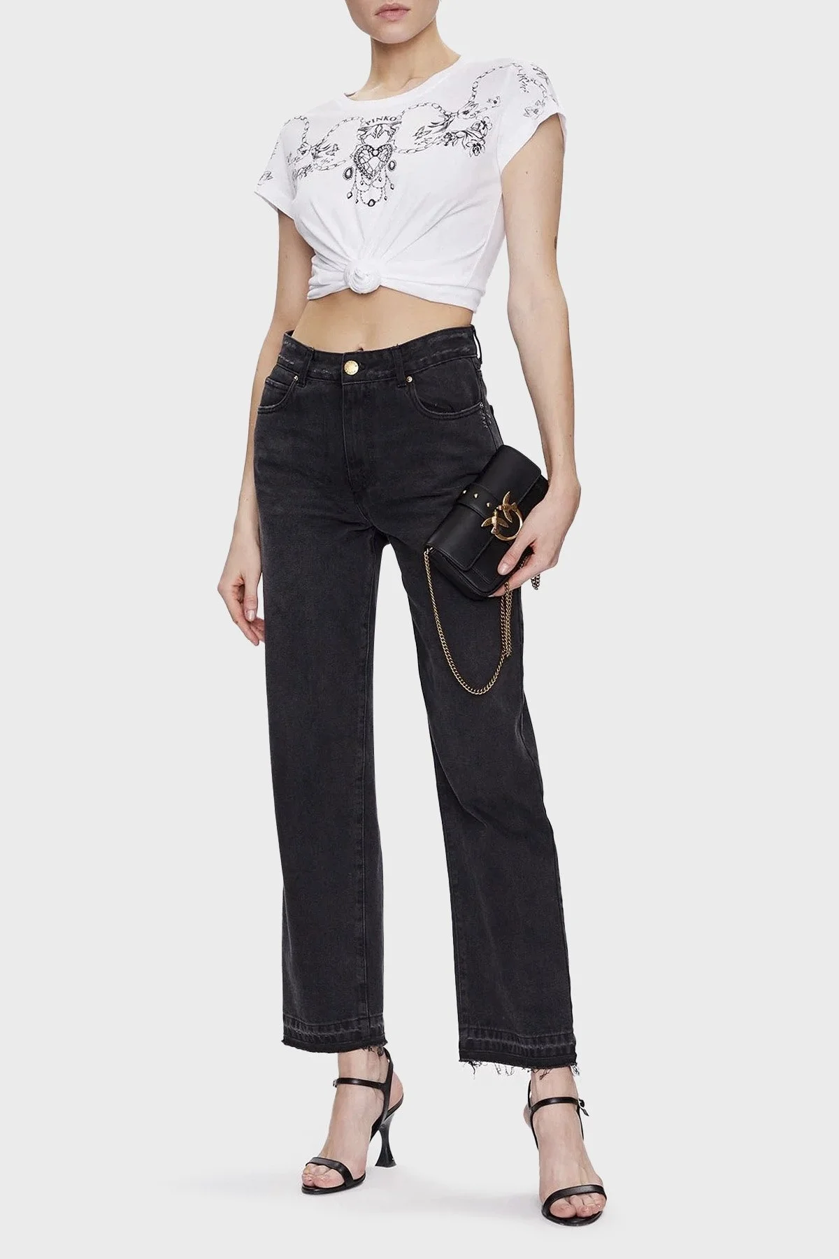 Pinko Bisiklet Yaka % 100 Pamuk Regular Fit Bayan T Shirt 101164 A0V2 Z04 BEYAZ - 5