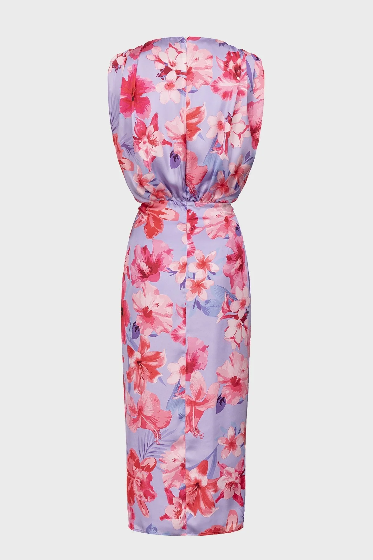 Pinko Çiçek Desenli Kruvaze Regular Fit Bayan Elbise 100942 A0M8 YNB PEMBE - 14