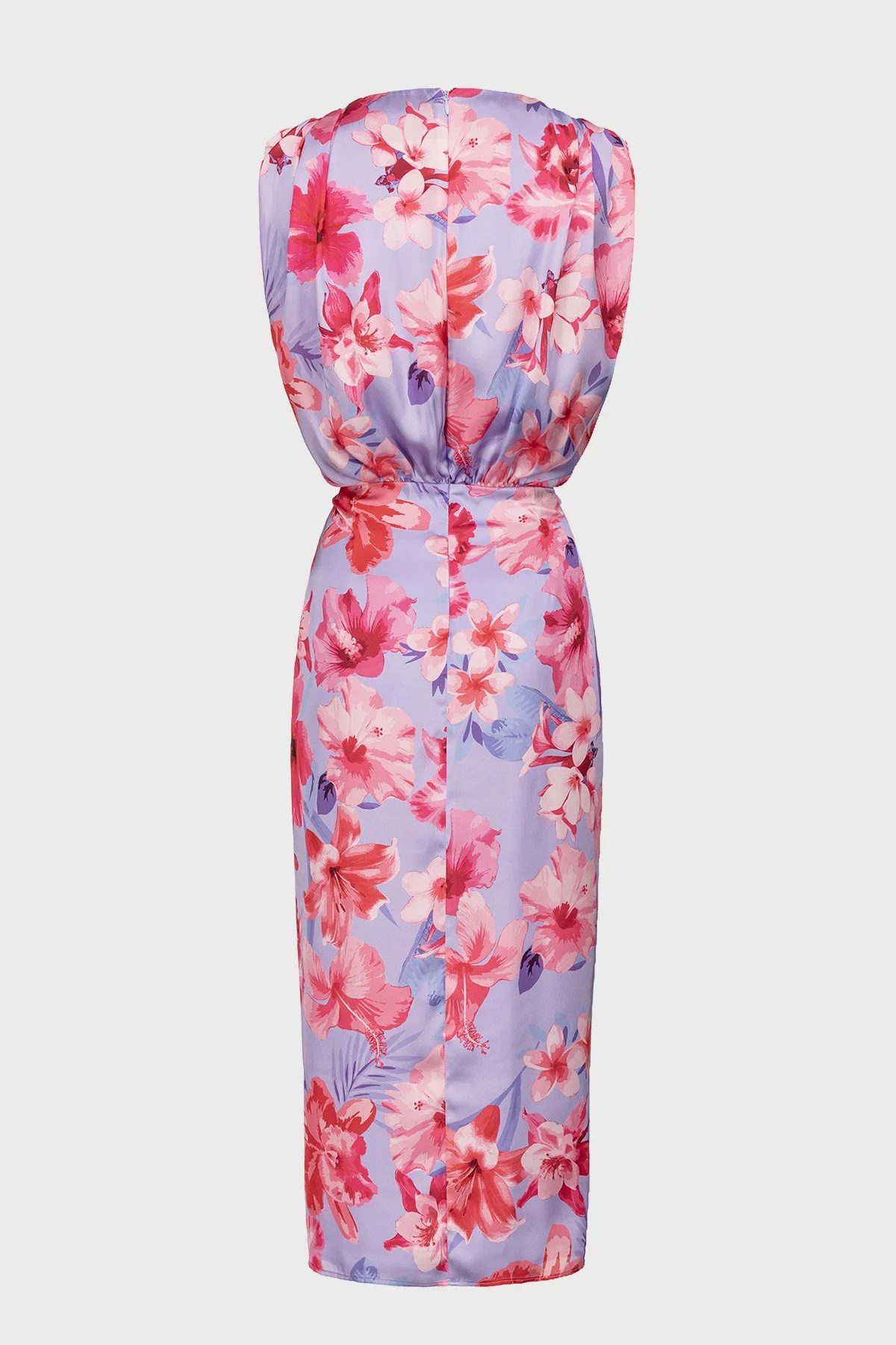 Pinko Çiçek Desenli Kruvaze Regular Fit Kadın Elbise 100942 A0M8 YNB PEMBE - 7