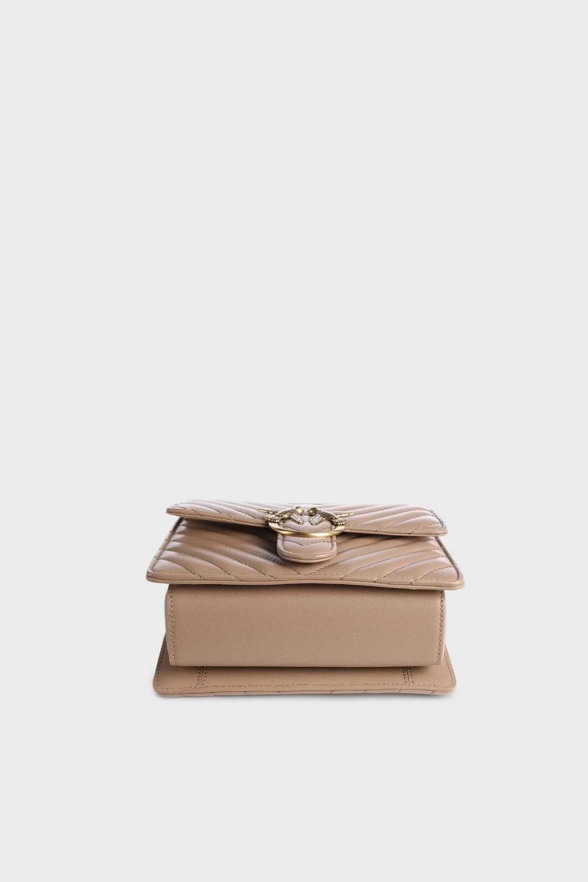 Pinko Çıkarılabilir Omuz Askılı Hakiki Deri Kapitone Bayan Çanta 100071 A0GK D01Q BEJ - 5