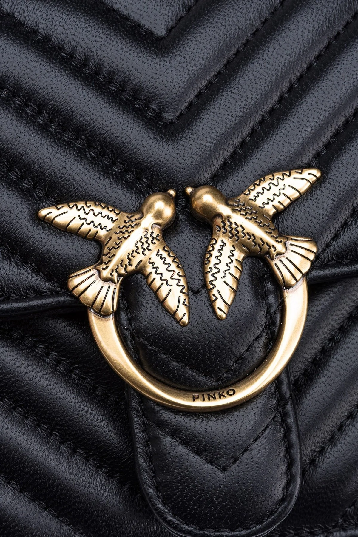 Pinko Çıkarılabilir Omuz Askılı Hakiki Deri Kapitone Bayan Çanta 100071 A0GK Z99Q SİYAH - 7