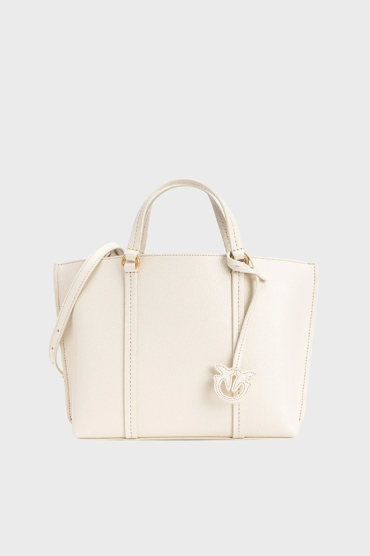 Pinko Çıkarılabilir ve Ayarlanabilir Omuz Askılı Hakiki Deri Bayan Çanta 102833 A1LF Z14Q EKRU - 1