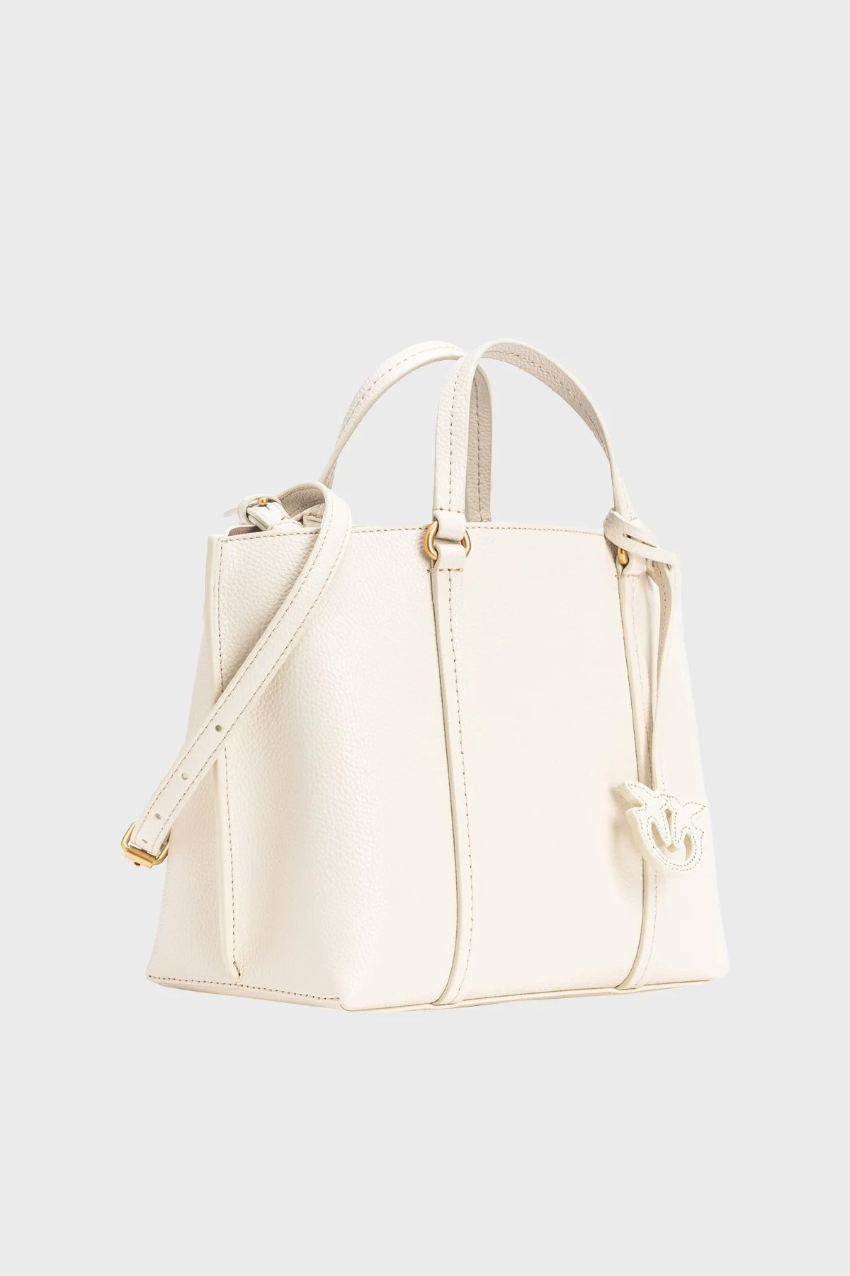 Pinko Çıkarılabilir ve Ayarlanabilir Omuz Askılı Hakiki Deri Bayan Çanta 102833 A1LF Z14Q EKRU - 3