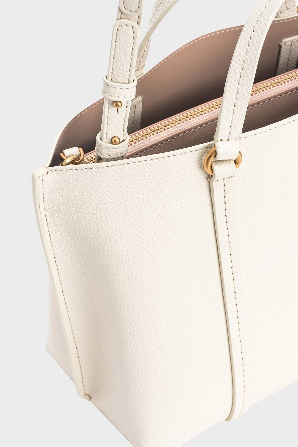 Pinko Çıkarılabilir ve Ayarlanabilir Omuz Askılı Hakiki Deri Bayan Çanta 102833 A1LF Z14Q EKRU - 4