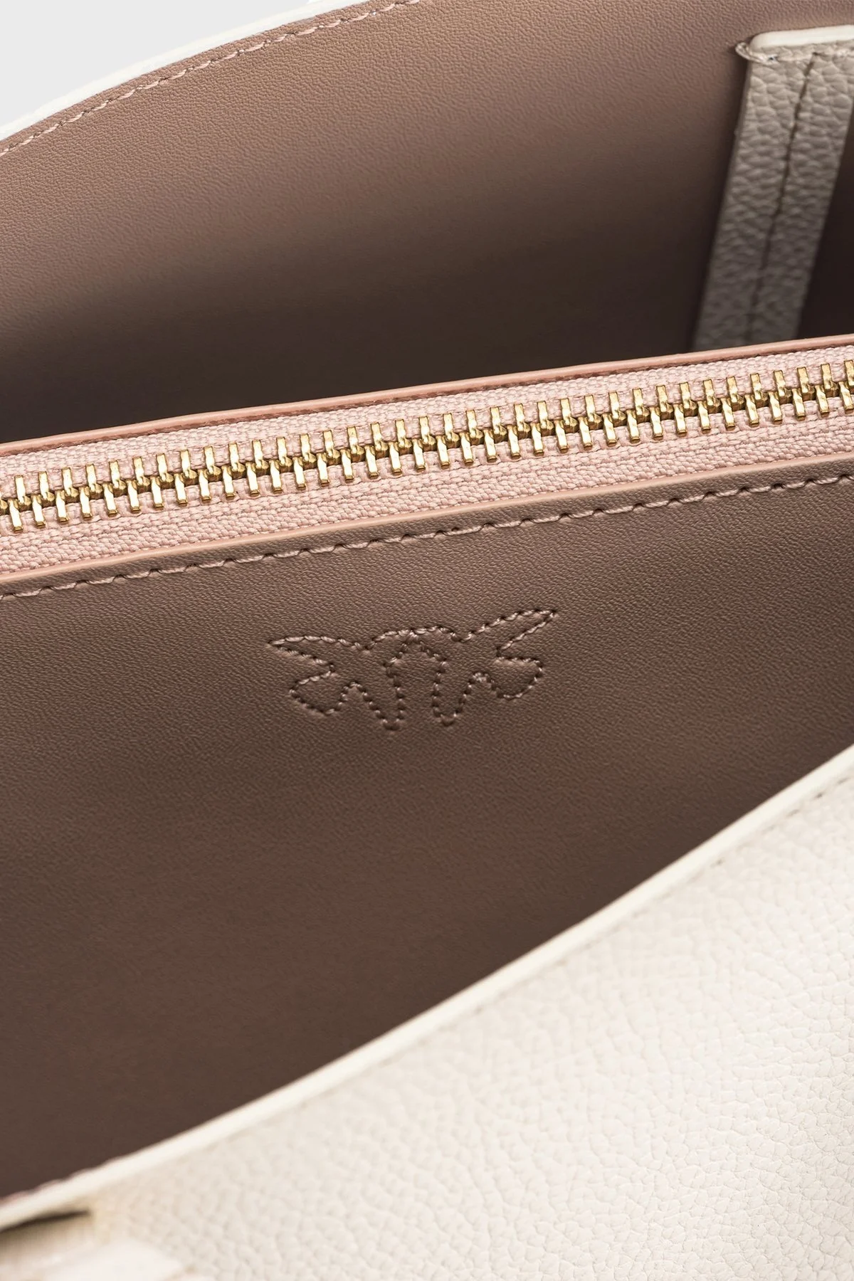 Pinko Çıkarılabilir ve Ayarlanabilir Omuz Askılı Hakiki Deri Bayan Çanta 102833 A1LF Z14Q EKRU - 5