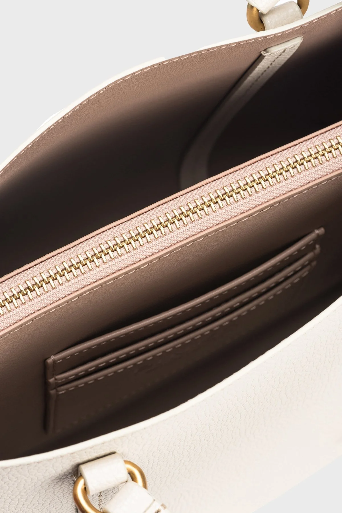 Pinko Çıkarılabilir ve Ayarlanabilir Omuz Askılı Hakiki Deri Bayan Çanta 102833 A1LF Z14Q EKRU - 6