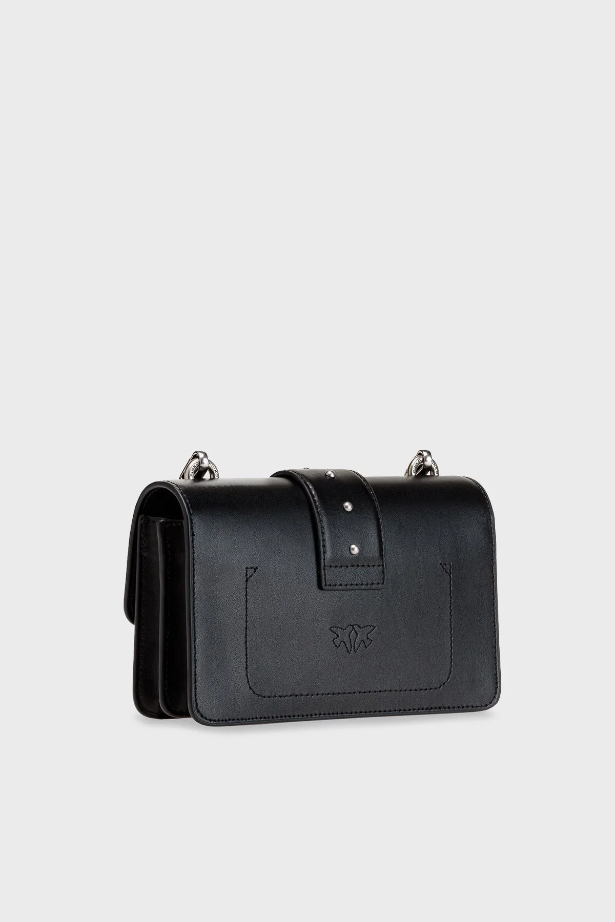 Pinko Çıkarılabilir Zincir Askılı % 100 Deri Bayan Çanta 1P22TZ Y5H7 Z99O SİYAH - 4