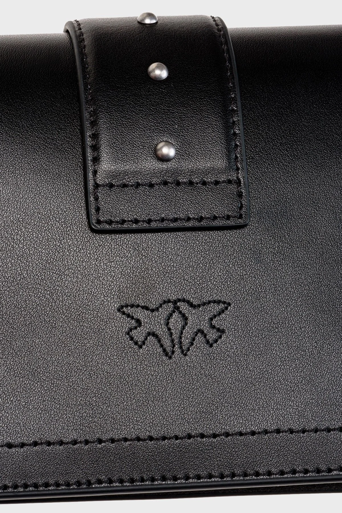 Pinko Çıkarılabilir Zincir Askılı % 100 Deri Bayan Çanta 1P22TZ Y5H7 Z99O SİYAH - 6