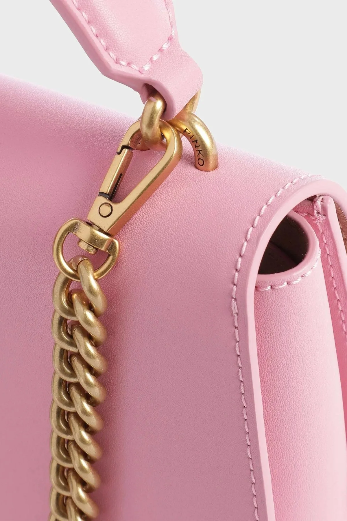 Pinko Çıkarılabilir Zincir Askılı Hakiki Deri Bayan Çanta 100071 A0F1 P31Q PEMBE - 5