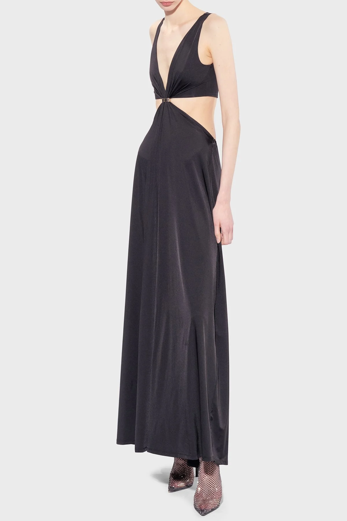 Pinko Cut Out Detaylı Regular Fit Uzun Kadın Elbise 100932 A0RM Z99 SİYAH - 1