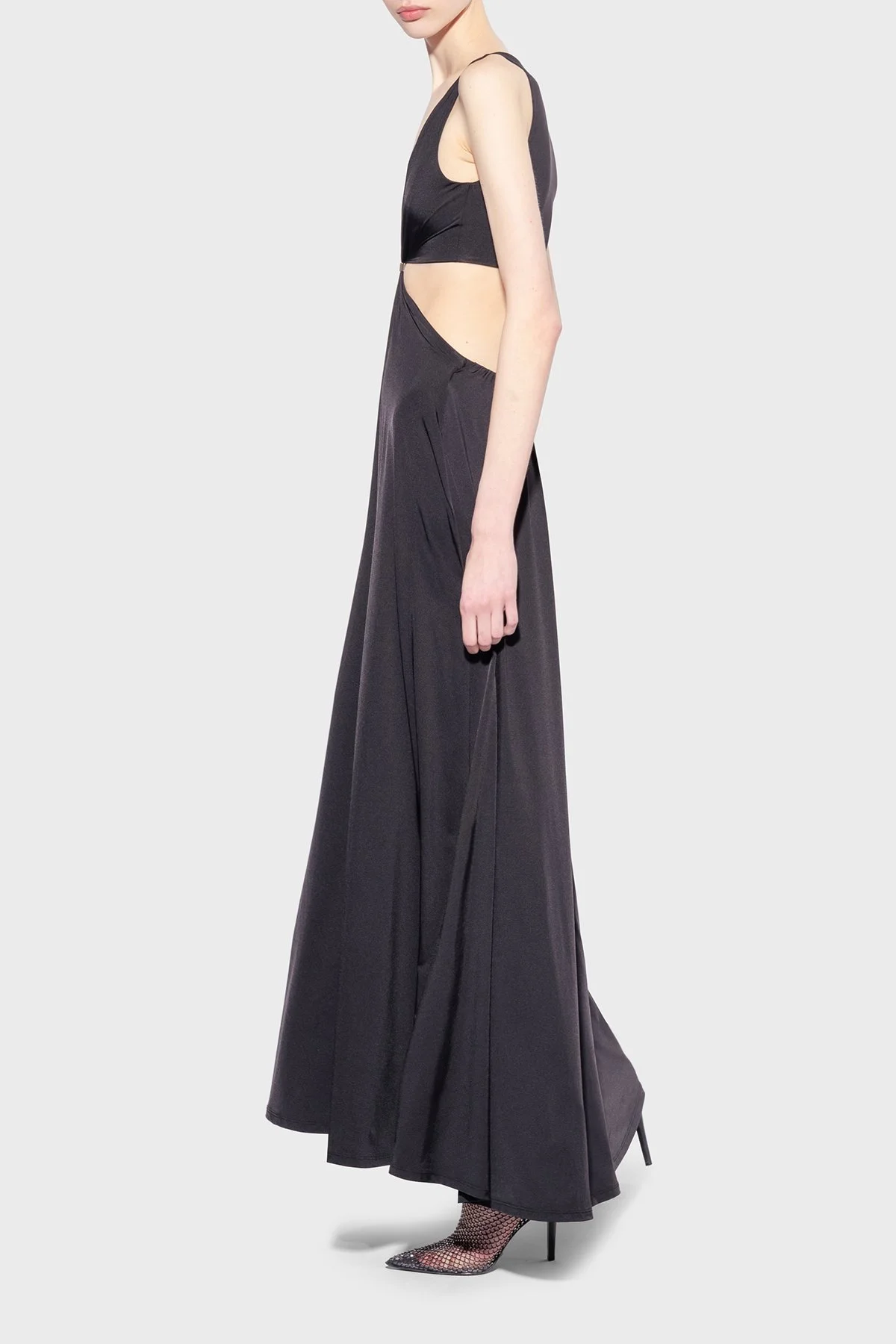 Pinko Cut Out Detaylı Regular Fit Uzun Kadın Elbise 100932 A0RM Z99 SİYAH - 2