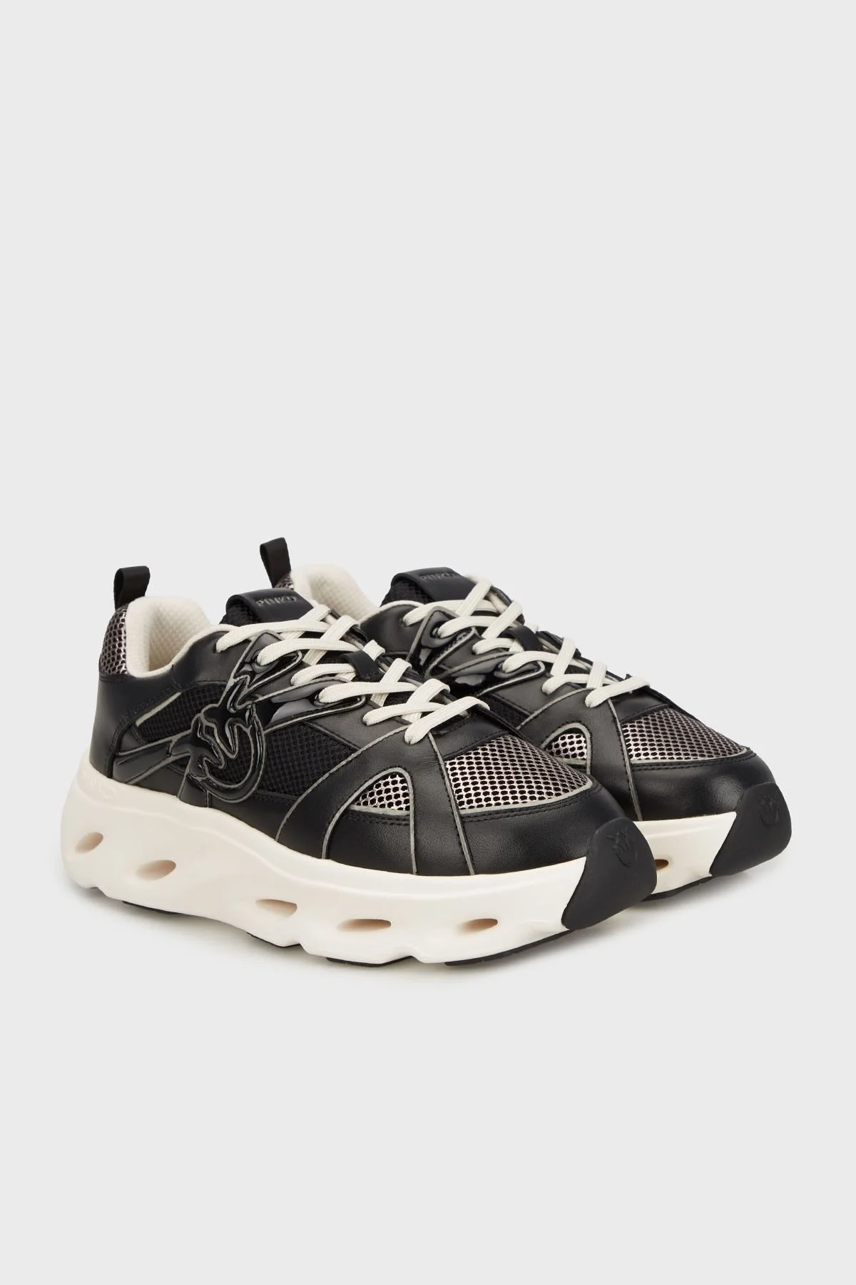 Pinko Deri Karışımlı Logolu Sneaker Bayan Ayakkabı SS0127 E036 ZZ0 SİYAH - 3