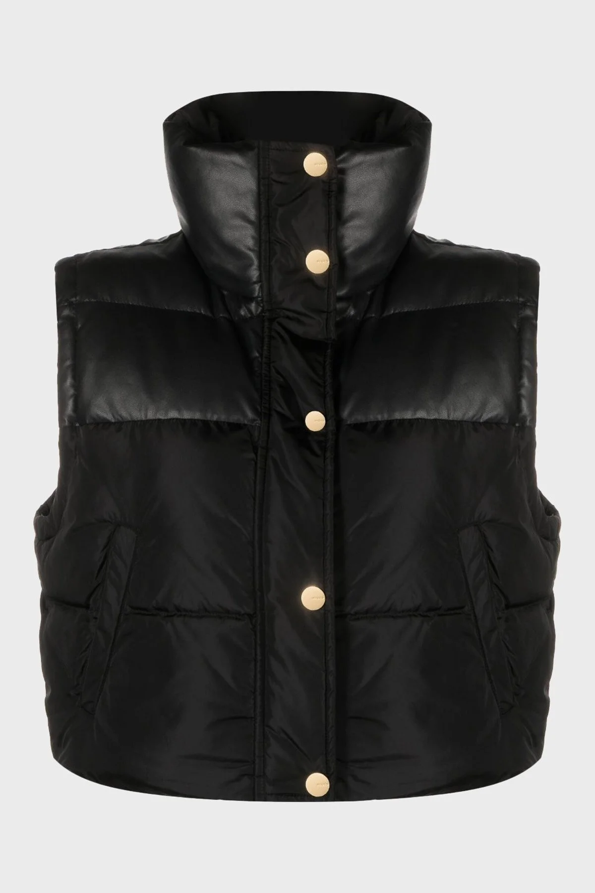 Pinko Düğmeli ve Fermuarlı Cepli Regular Fit Şişme Bayan Yelek 101734 A11P Z99 SİYAH - 8