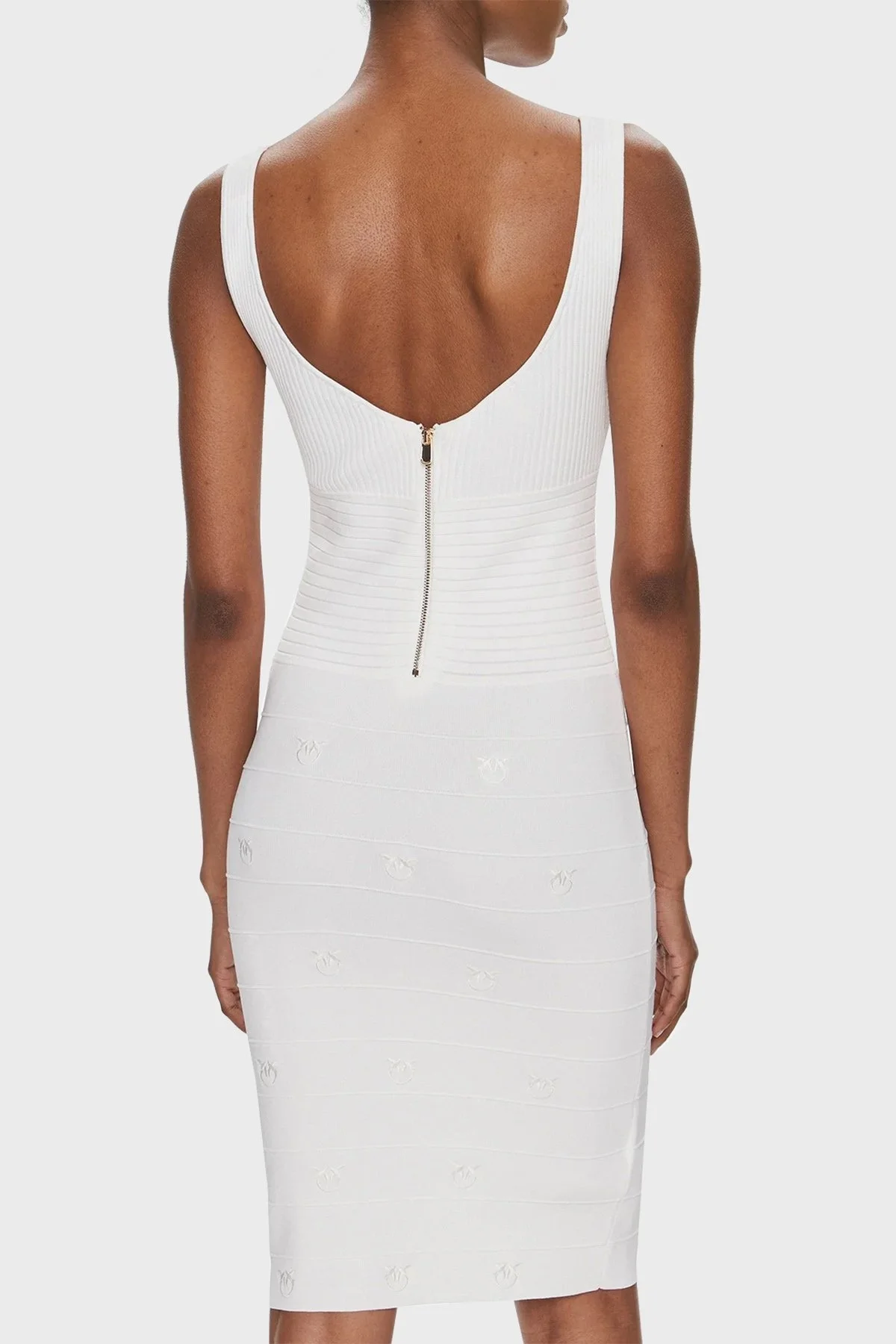 Pinko Esnek Slim Fit Askılı Mini Bayan Elbise 102879A1LKZ04 BEYAZ - 2