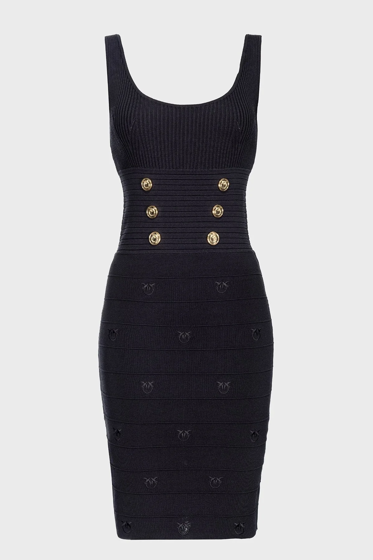 Pinko Esnek Slim Fit Askılı Mini Bayan Elbise 102879A1LKZ99 SİYAH - 11