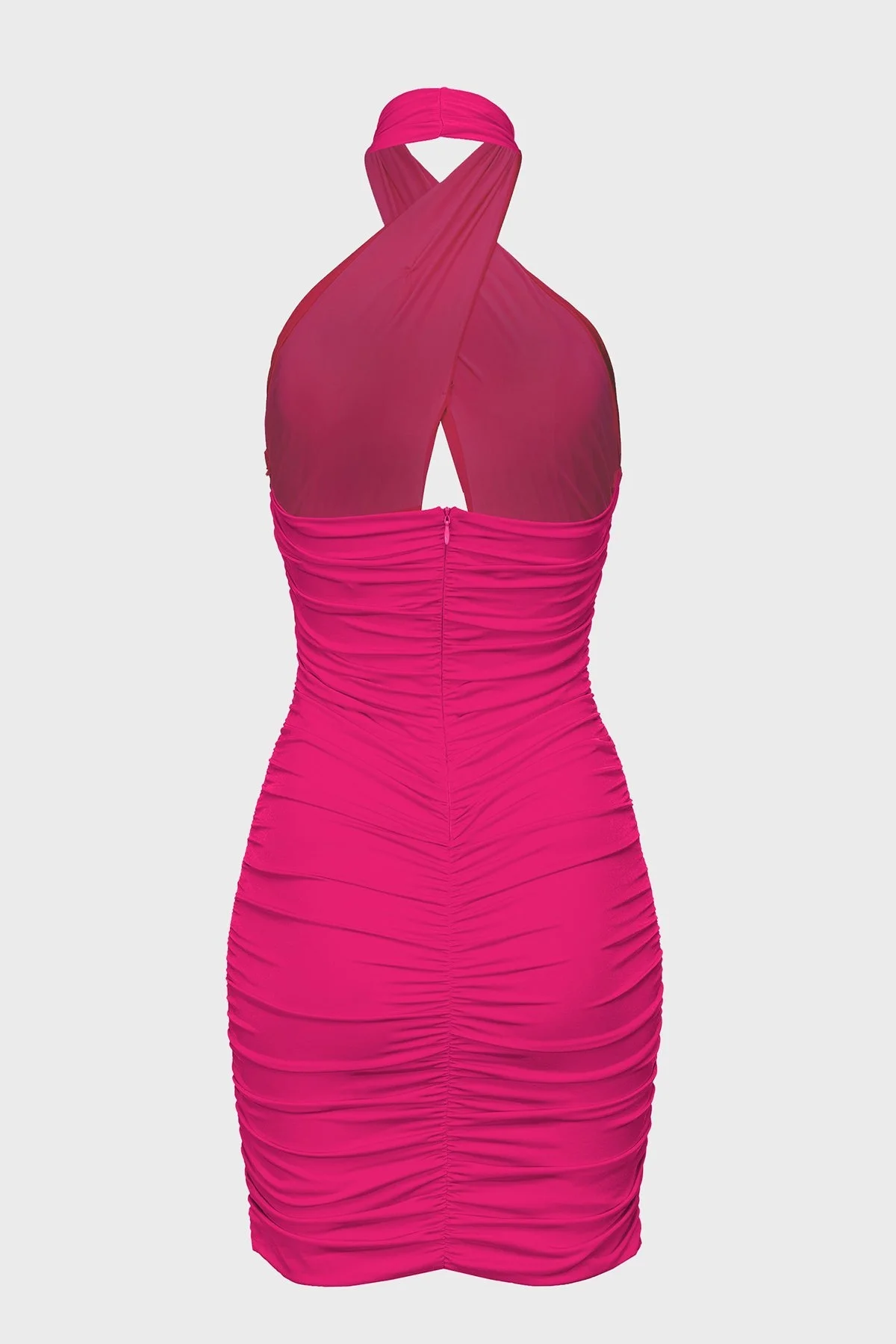 Pinko Fitted Vücuda Oturan Drapeli Mini Bayan Elbise 100933 A0S9 WWE FUŞYA - 14