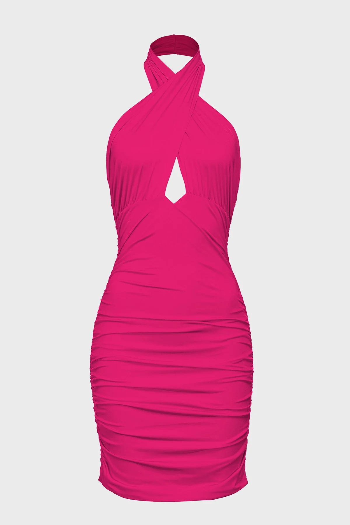 Pinko Fitted Vücuda Oturan Drapeli Mini Kadın Elbise 100933 A0S9 WWE FUŞYA - 6