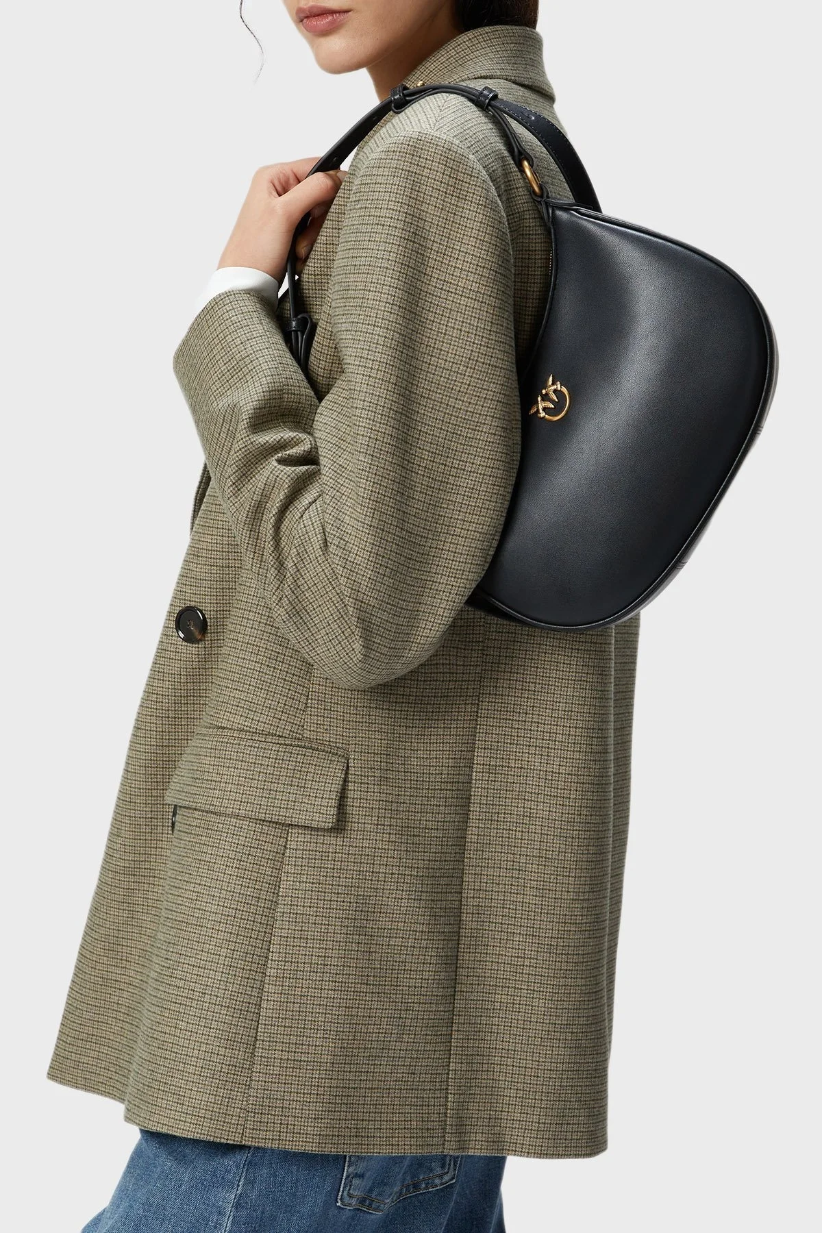 Pinko Hakiki Deri Ayarlanabilir Askılı Bayan Çanta 102790 A0F1 Z99Q SİYAH - 10