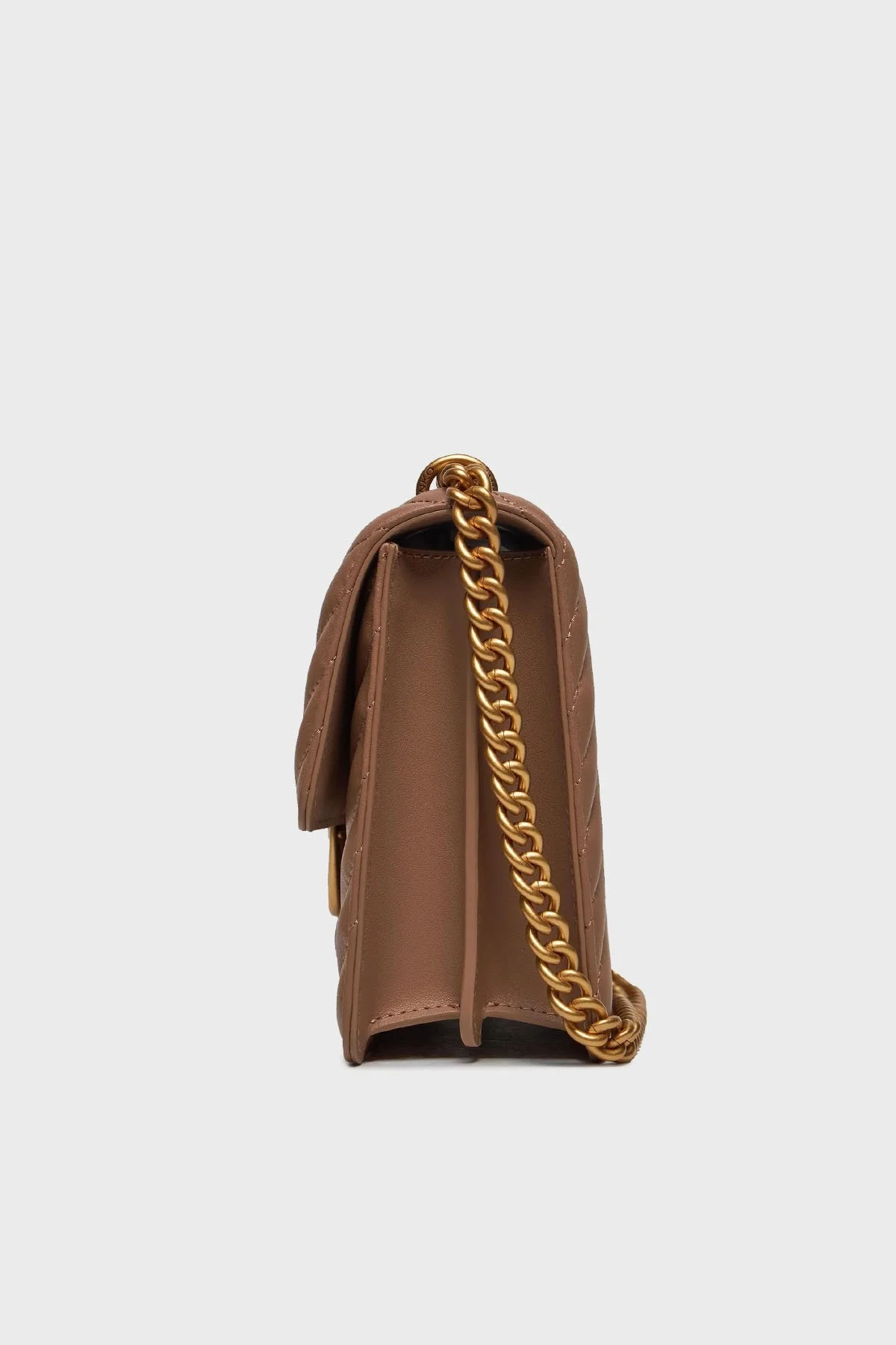 Pinko Hakiki Deri Ayarlanabilir Zincir Askılı Bayan Çanta 100941 A0GK D01Q KAHVE - 5