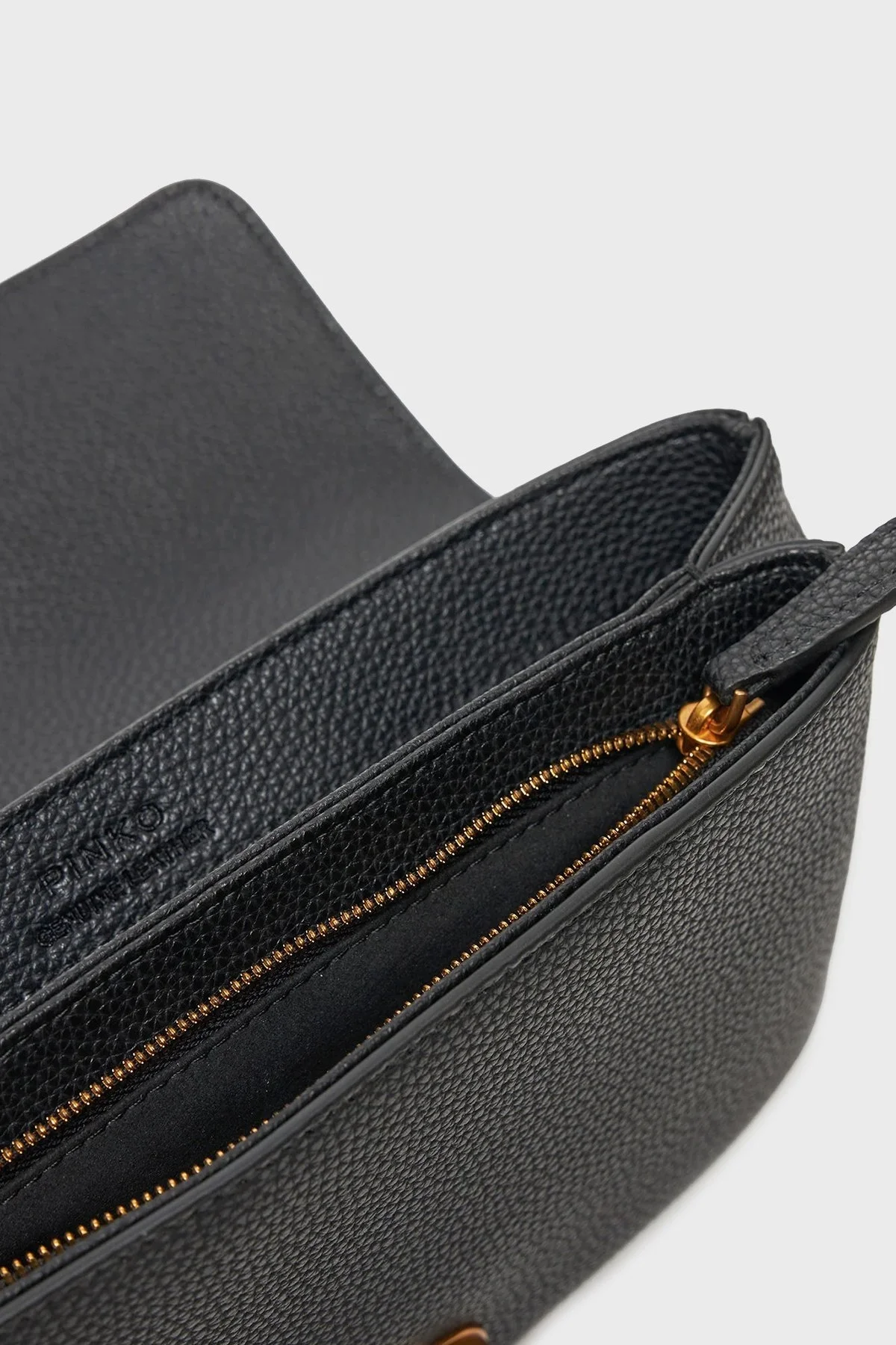 Pinko Hakiki Deri Ayarlanabilir Zincir Askılı Bayan Çanta 104528 A29Q Z99Q SİYAH - 10