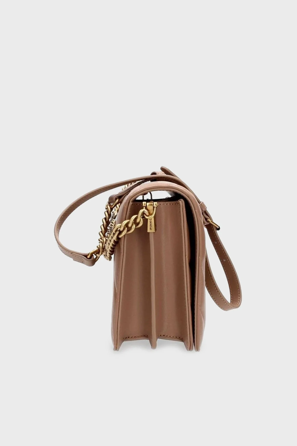 Pinko Hakiki Deri Ayarlanabilir Zincirli Omuz Askılı Bayan Çanta 100063 A136 D01Q BEJ - 6