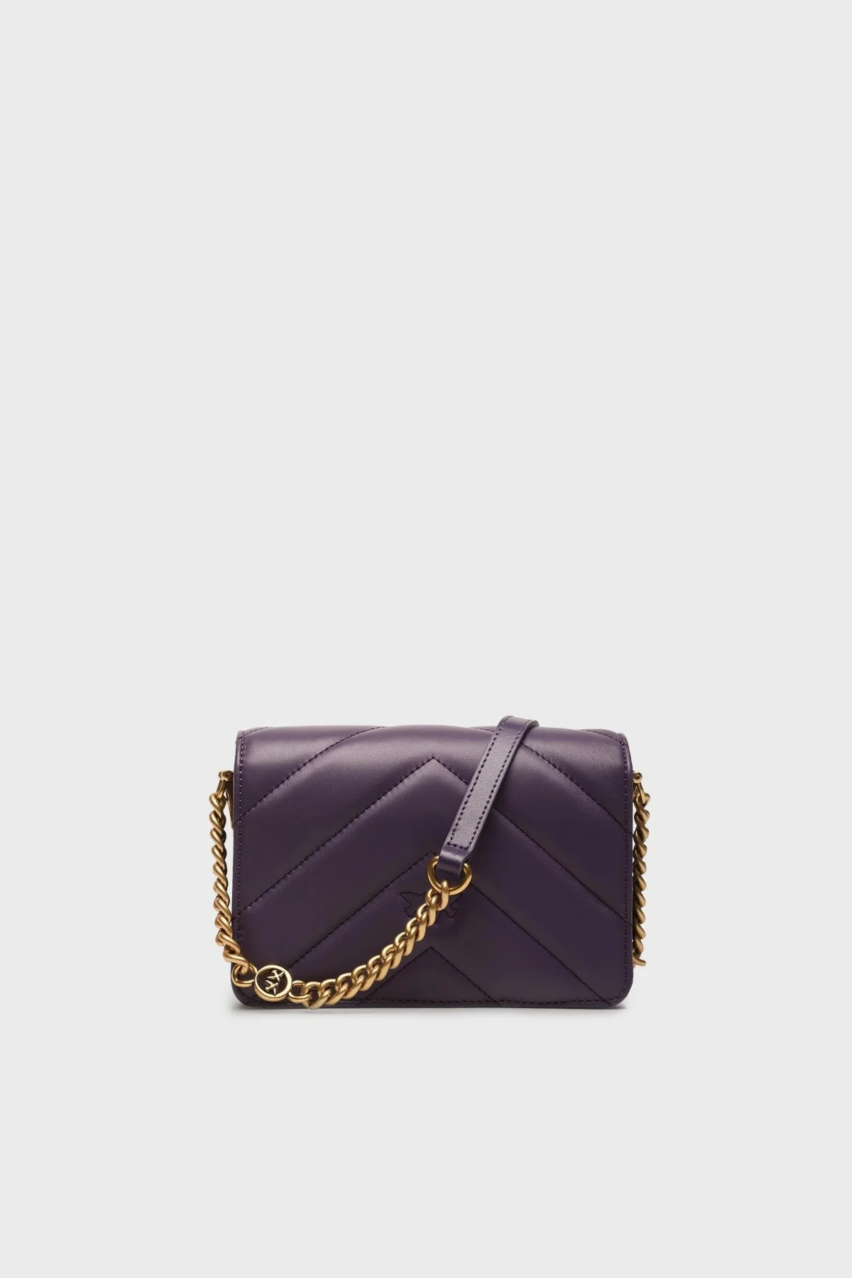 Pinko Hakiki Deri Ayarlanabilir Zincirli Omuz Askılı Bayan Çanta 100067 A136 W84Q MOR - 2