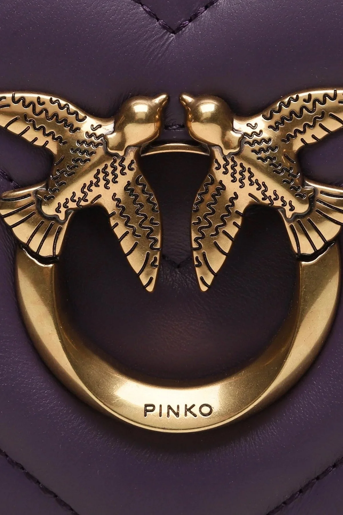 Pinko Hakiki Deri Ayarlanabilir Zincirli Omuz Askılı Bayan Çanta 100067 A136 W84Q MOR - 4