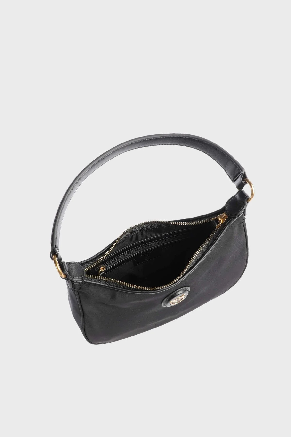 Pinko Hakiki Deri Fermuarlı Omuz Bayan Çanta 101523 A11Q Z99Q SİYAH - 5