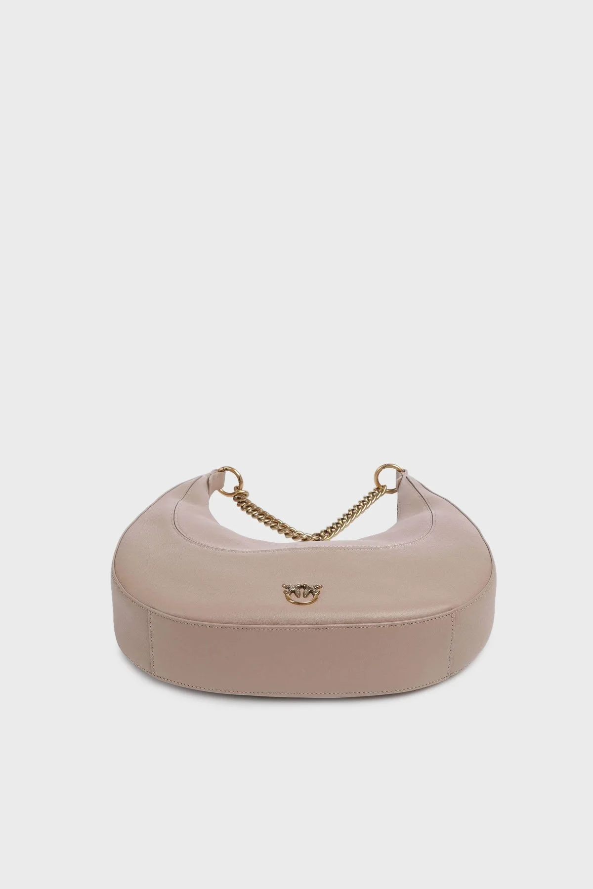 Pinko Hakiki Deri Fermuarlı Omuz Bayan Çanta 101526 A0QO D01Q BEJ - 5